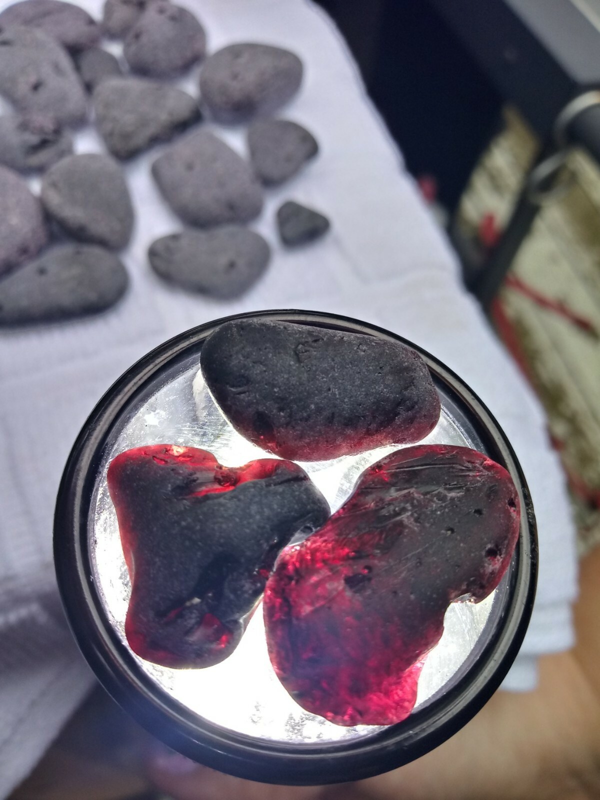 GENUINE RARE dark purple beach glass