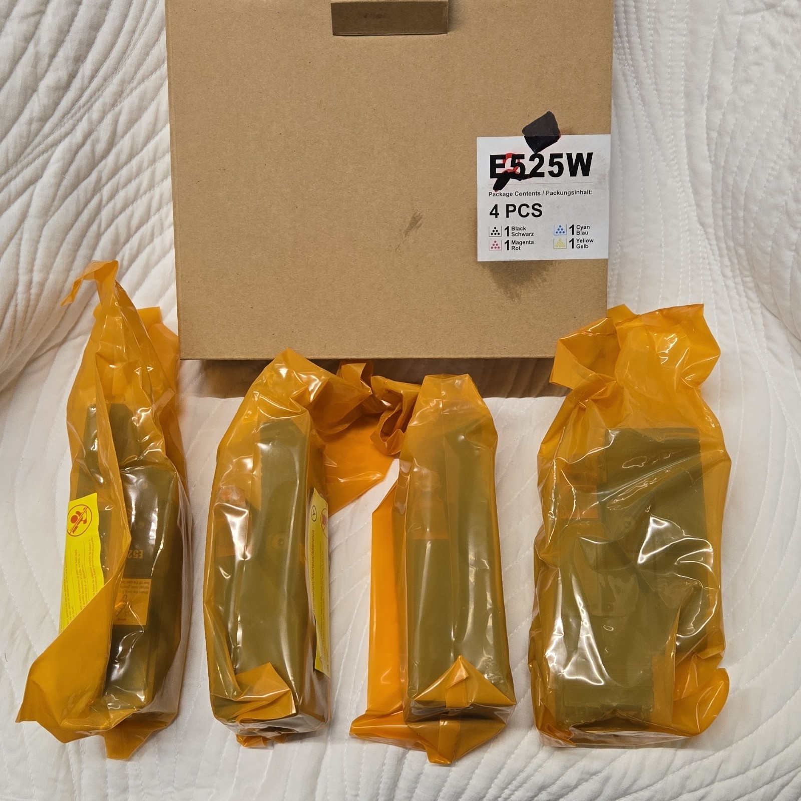 4 PK E525W BKCMY Toner Compatible for Dell 593-BBJX 593-BBJU 593-BBJV 593-BBJW 4 PK E525W BKCMY Toner Compatible for Dell 593-BBJX 593-BBJU 593-BBJV 593-BBJW