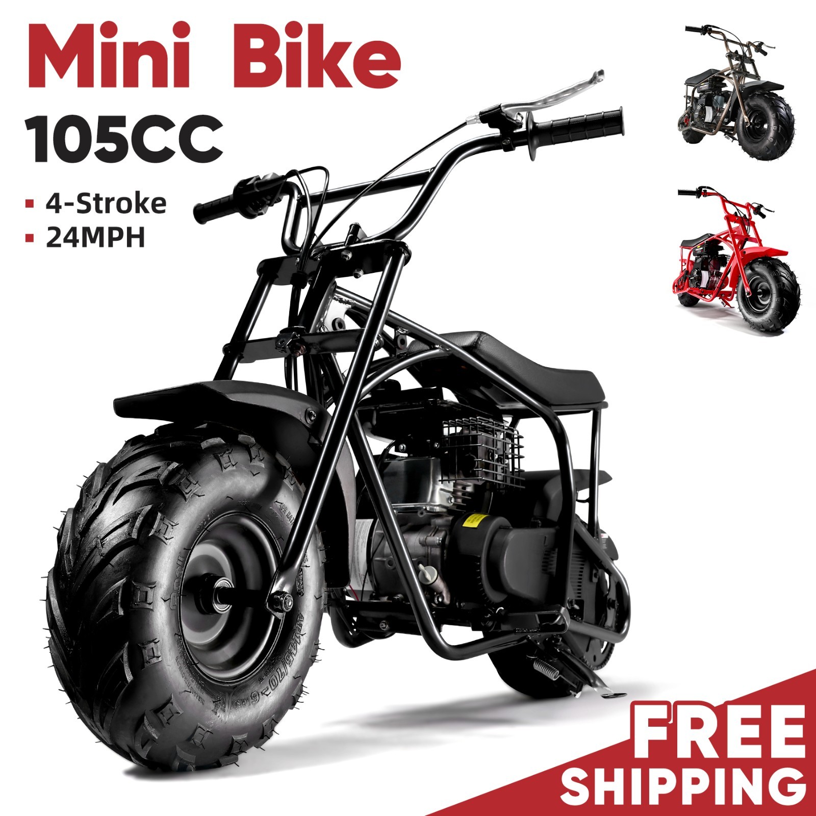 Oryxearth 105CC Mini Dirt Bike Adult 4-Stroke Gas Powered Off Road Trail, Black