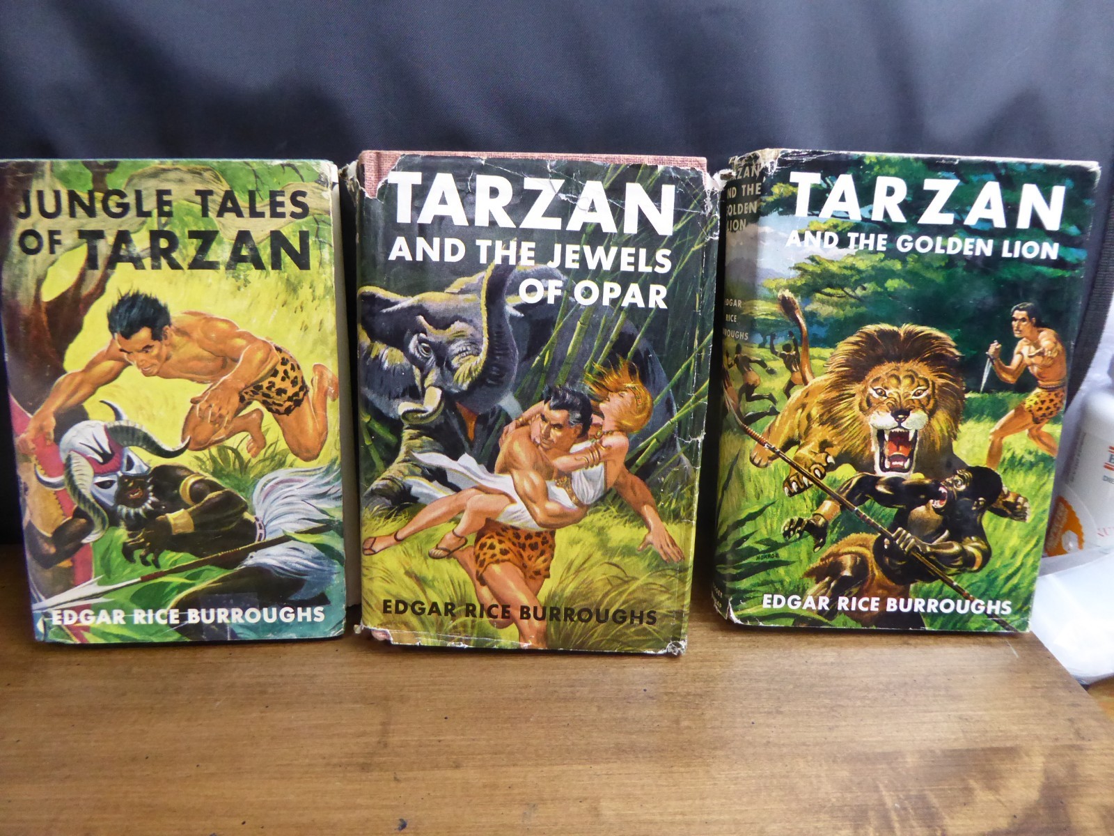 TARZAN by Edgar Rice Burroughs (Vintage 3 Book Lot HC’s) w/ dust covers