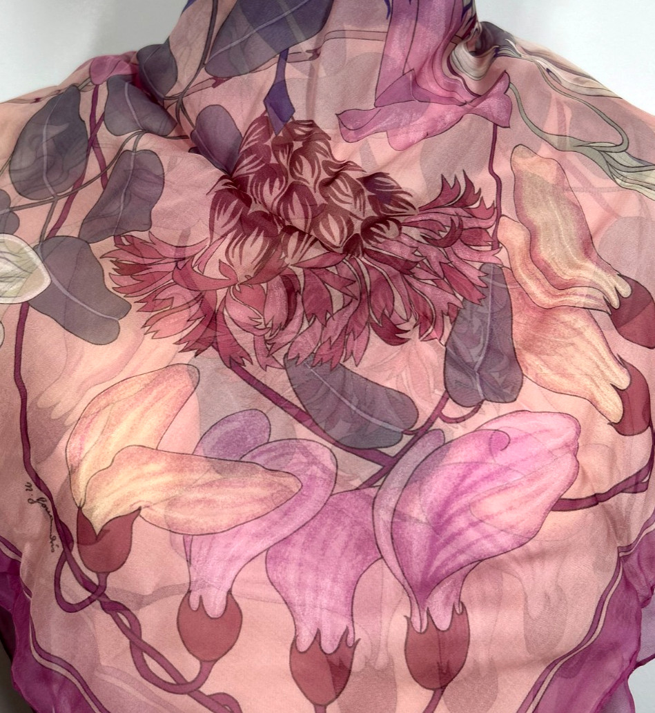 Auth Hermes Scarf 90cm 100% Silk Mousseline \'Flora Graeca Niki Goulandris