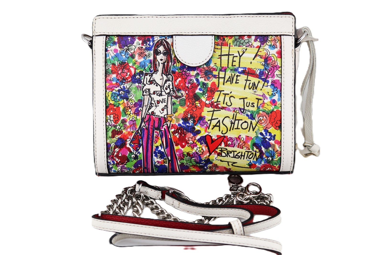 Brighton Hey Have Fun it\'s just Fashion Leather crossbody purse
