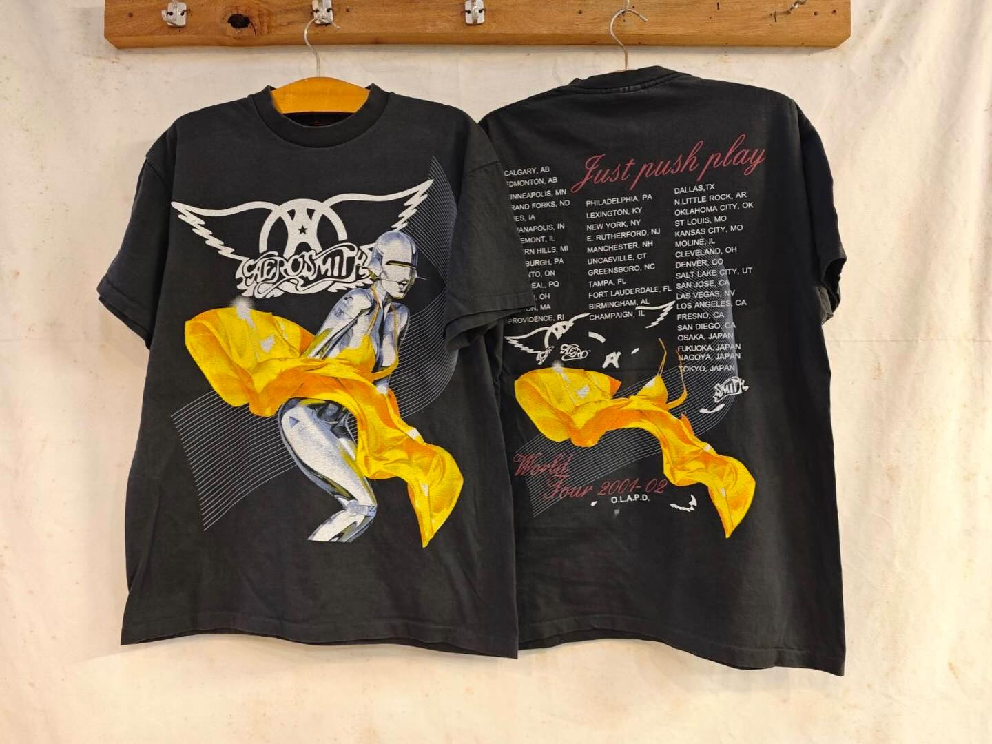 World Tour 2001 Classic Rock Concert Aerosmith Cotton T-shirt S - 5XL