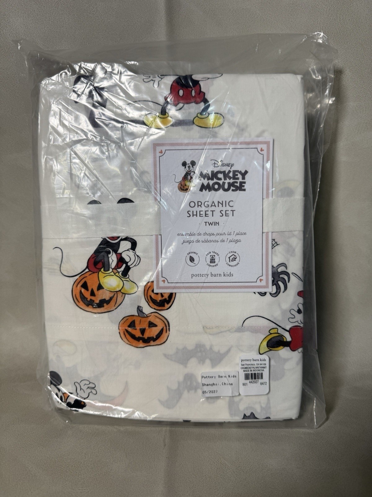 NEW Pottery Barn Halloween Disney Mickey Minnie Sheet Set Twin or Queen NEW Pottery Barn Halloween Disney Mickey Minnie Sheet Set Twin or Queen