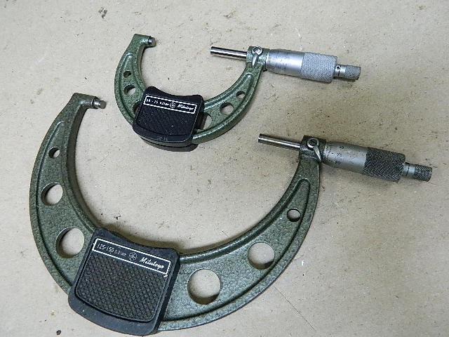 Mitutoyo 103-142B 125-150mm 103-130B 50-75mm Metric Micrometer 2 pieces in LOT Mitutoyo 103-142B 125-150mm 103-130B 50-75mm Metric Micrometer 2 pieces in LOT