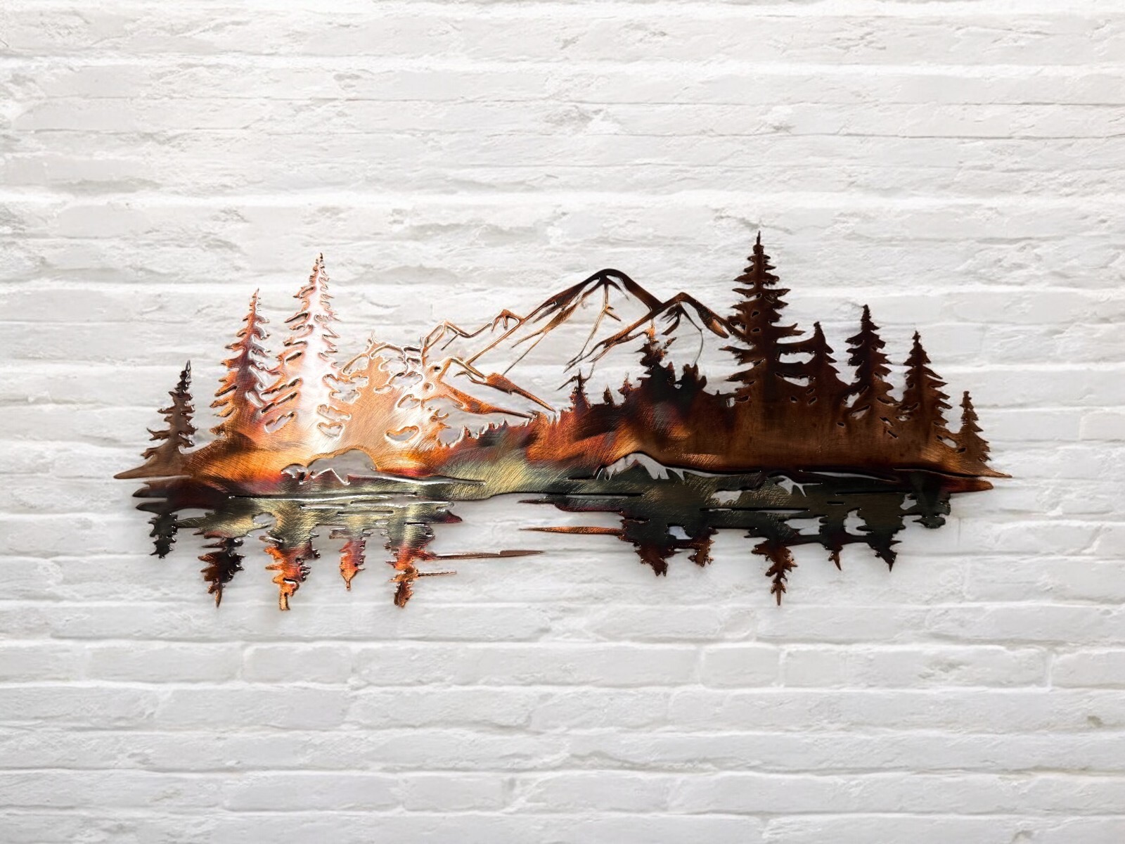 Mountain Reflections Metal Wall Art 36\