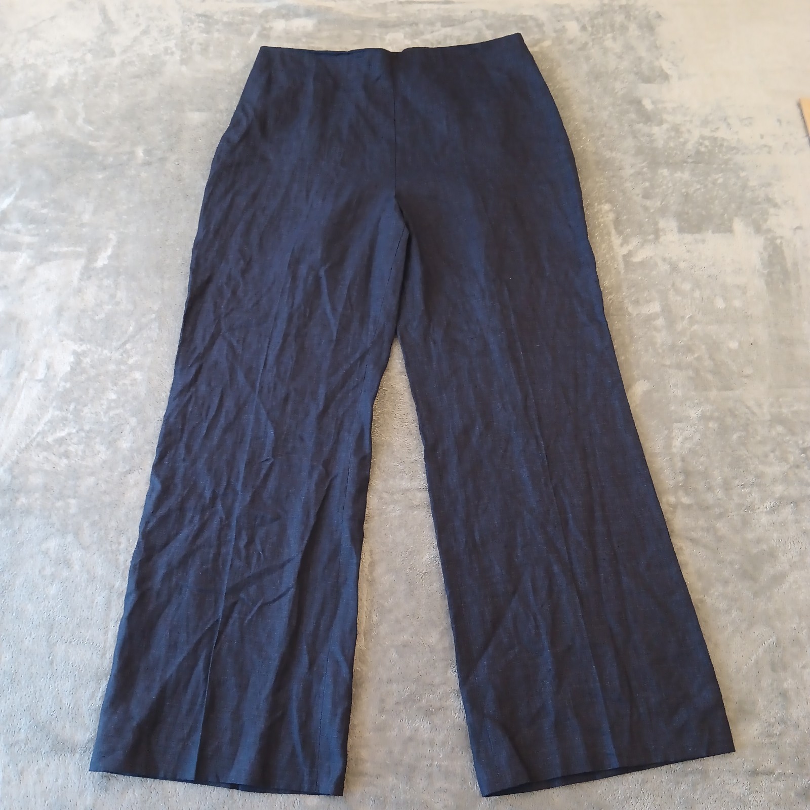Talbots Dress Pants Womens Size 16 Blue Side Zip Linen 36x31.5 High Rise New
