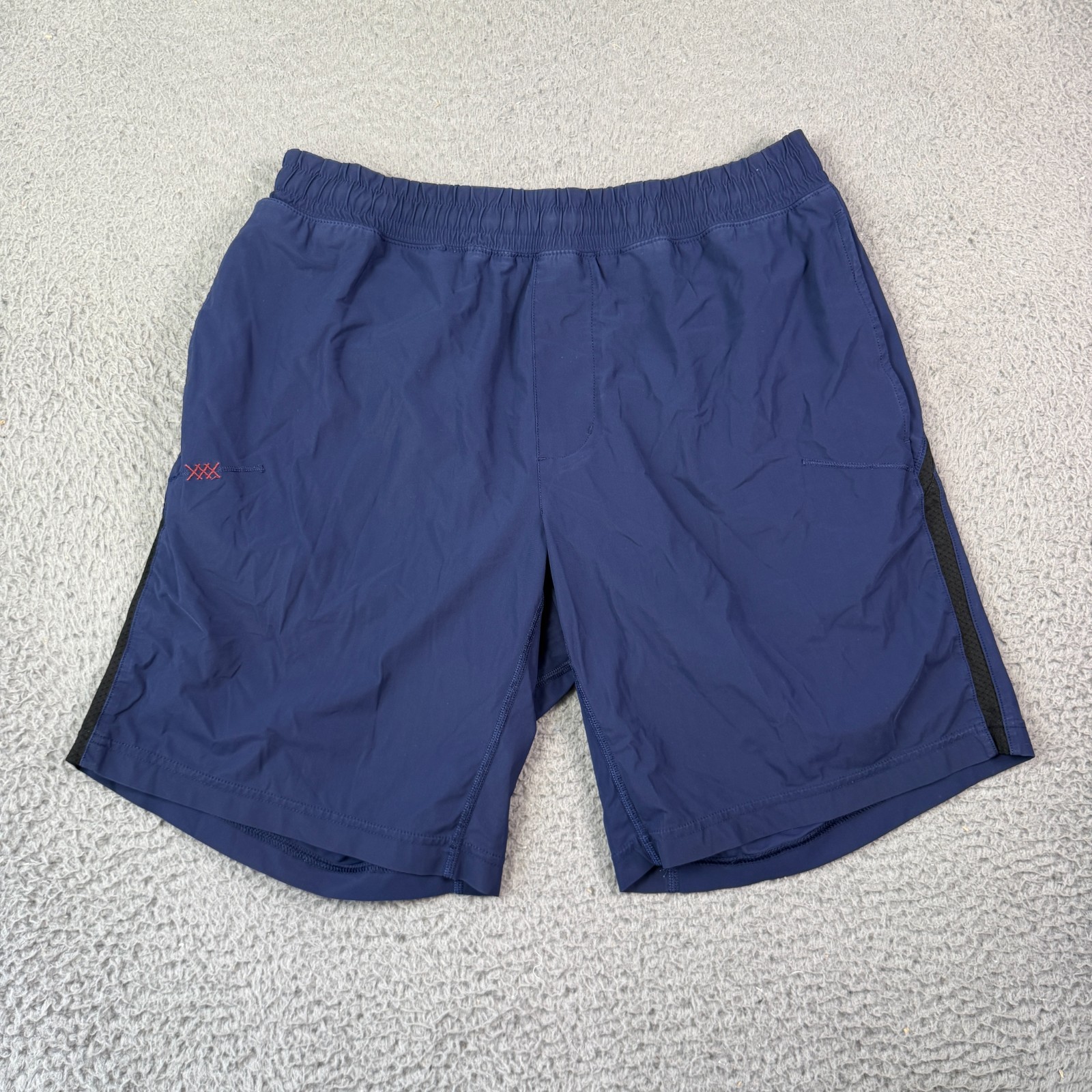 Rhone Versatility Shorts Mens Large Blue 9” Lined Gym Stretch 100214 Drawstring