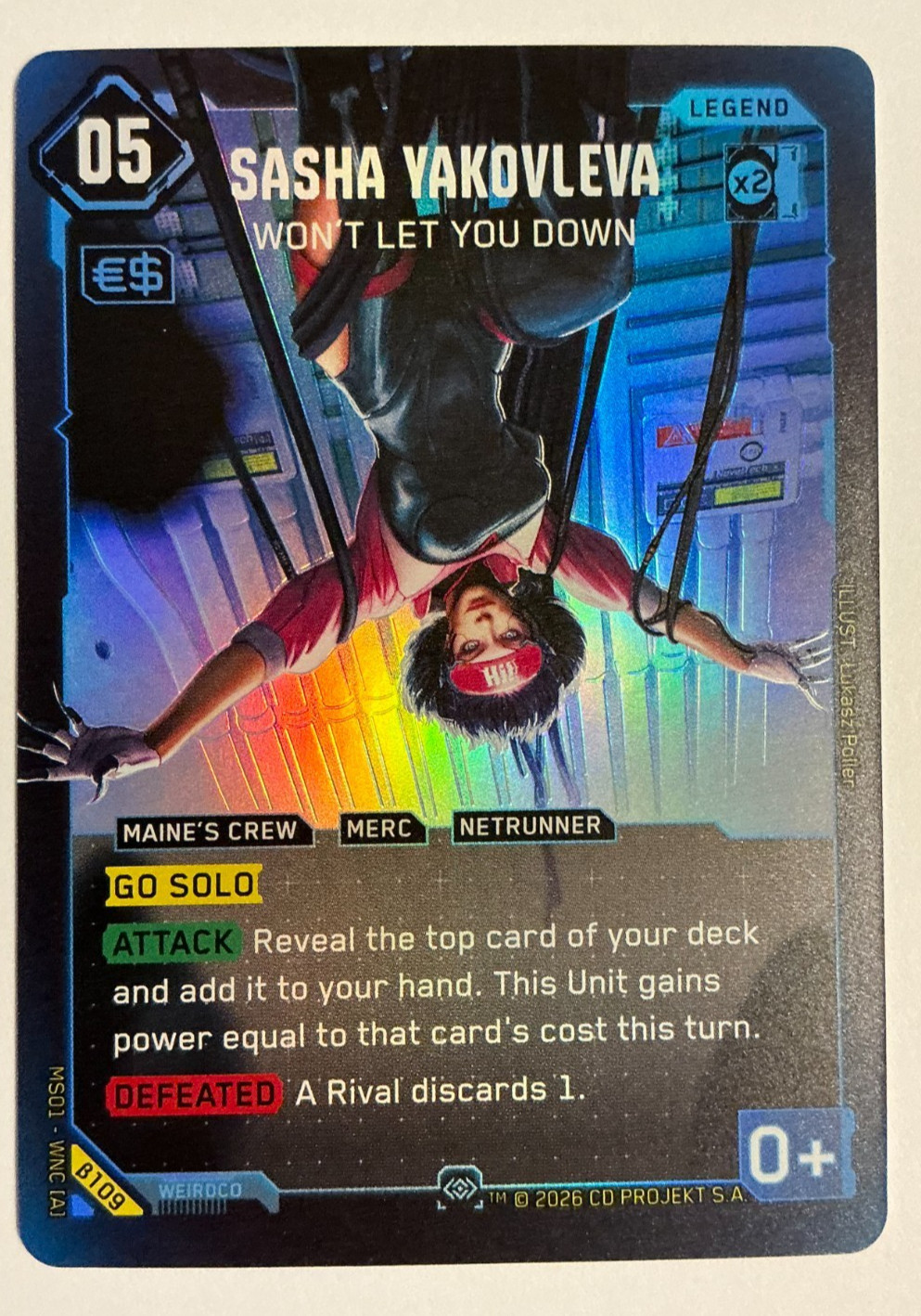 Sasha Yakovleva (Secret Rare) Beta 119 - Cyberpunk TCG Welcome to Night City NM