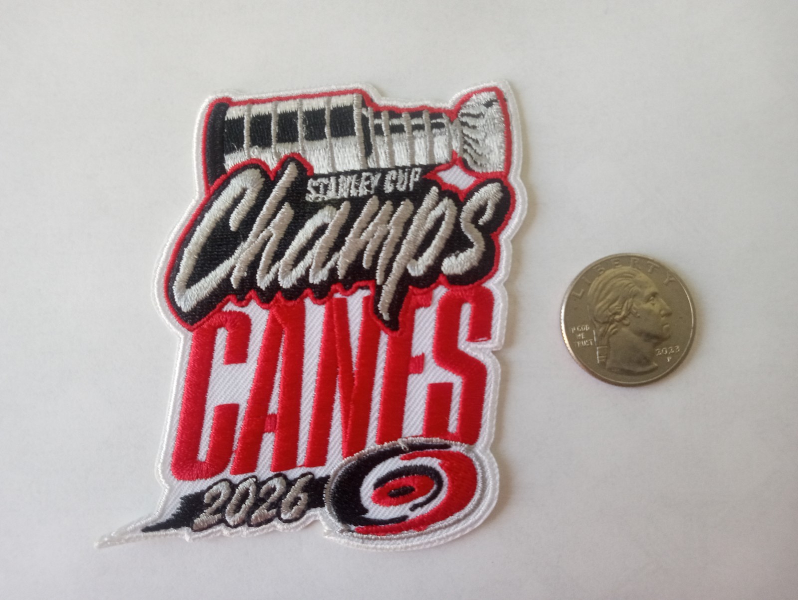 NHL CAROLINA HURRICANES 2026 CUP CHAMPS JERSEY JACKET SHIRT HOODIE IRON ON PATCH NHL CAROLINA HURRICANES 2026 CUP CHAMPS JERSEY JACKET SHIRT HOODIE IRON ON PATCH