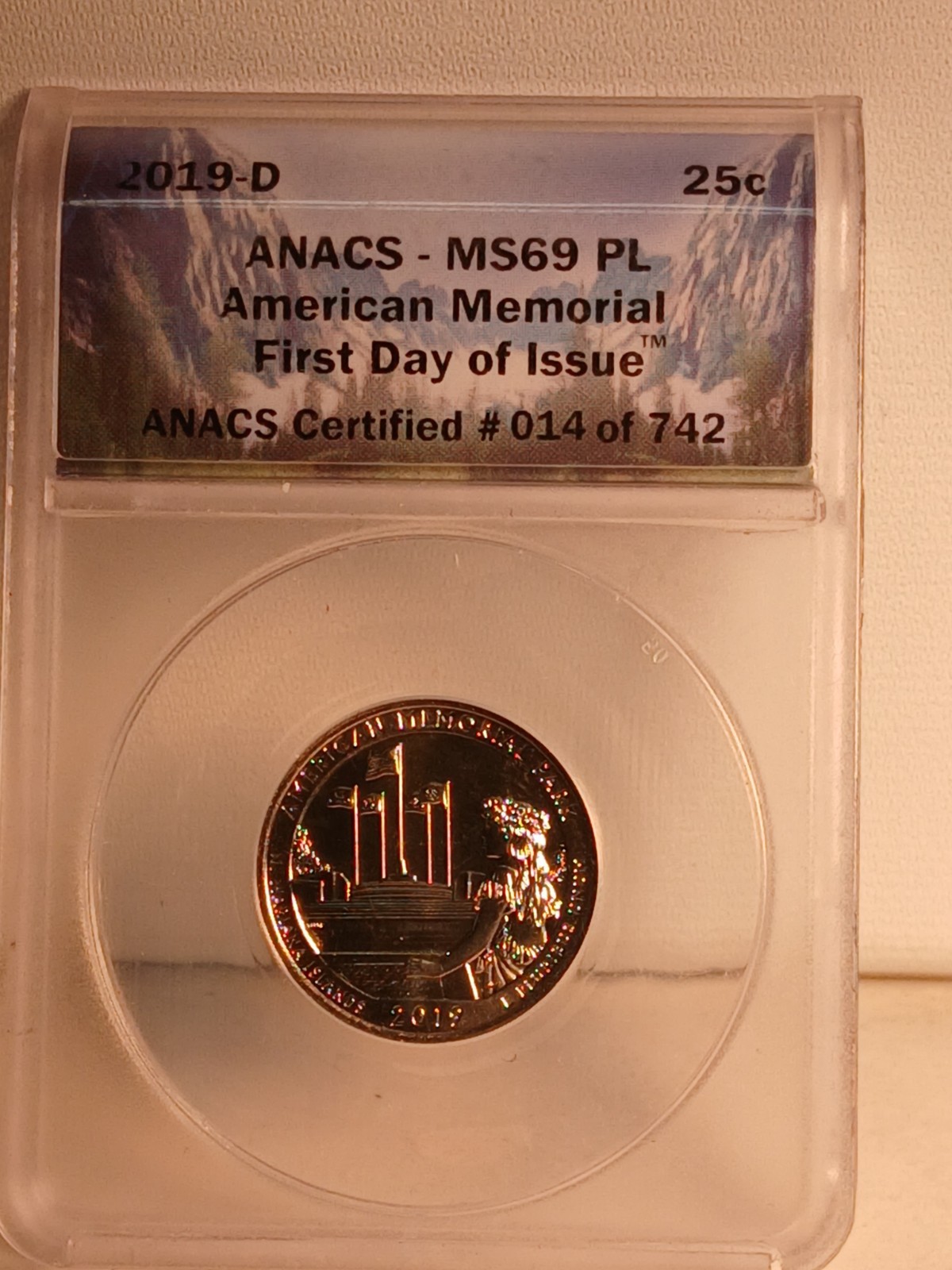 2019-D Quarter American Memorial Park ANACS MS-69 \