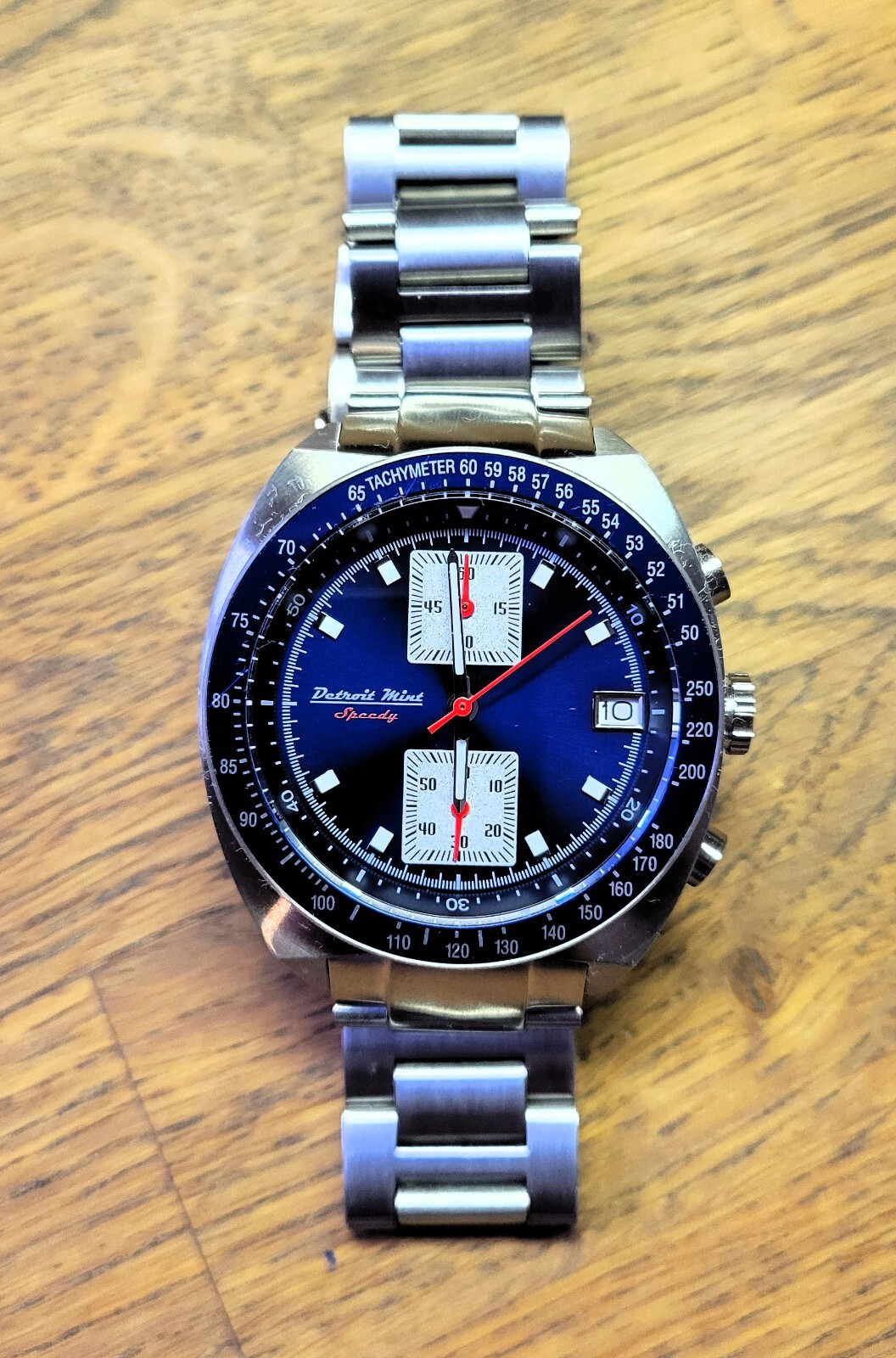 Detroit Mint Speedy Seiko Instraments VK61 Blue Kakumei Dial