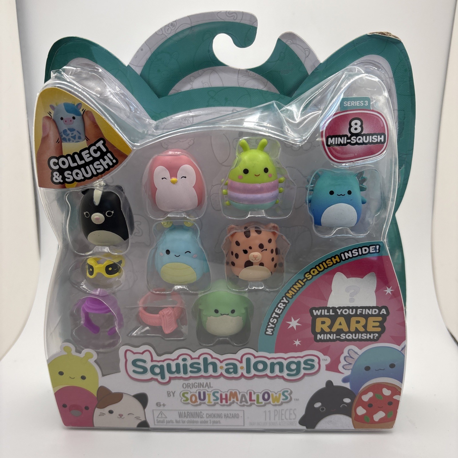 Squishmallows Squish-a-Longs Series 3 Mini Squish Figures 8 Pack - Damaged Card