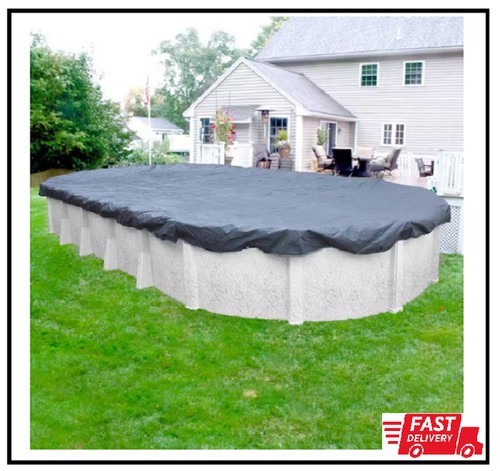 Classic 18 Ft. X 33 Ft. Oval Azure Blue Winter Pool Cover 