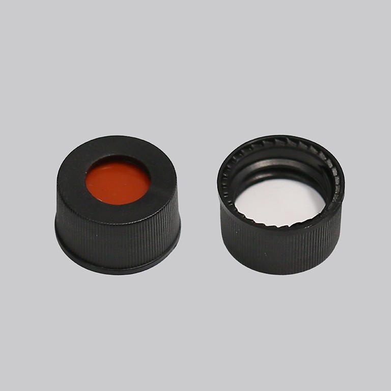 300 pcs 13-425 Black Open Top Caps 8.5mm Hole PTFE Silicone Septa 300 pcs 13-425 Black Open Top Caps 8.5mm Hole PTFE Silicone Septa