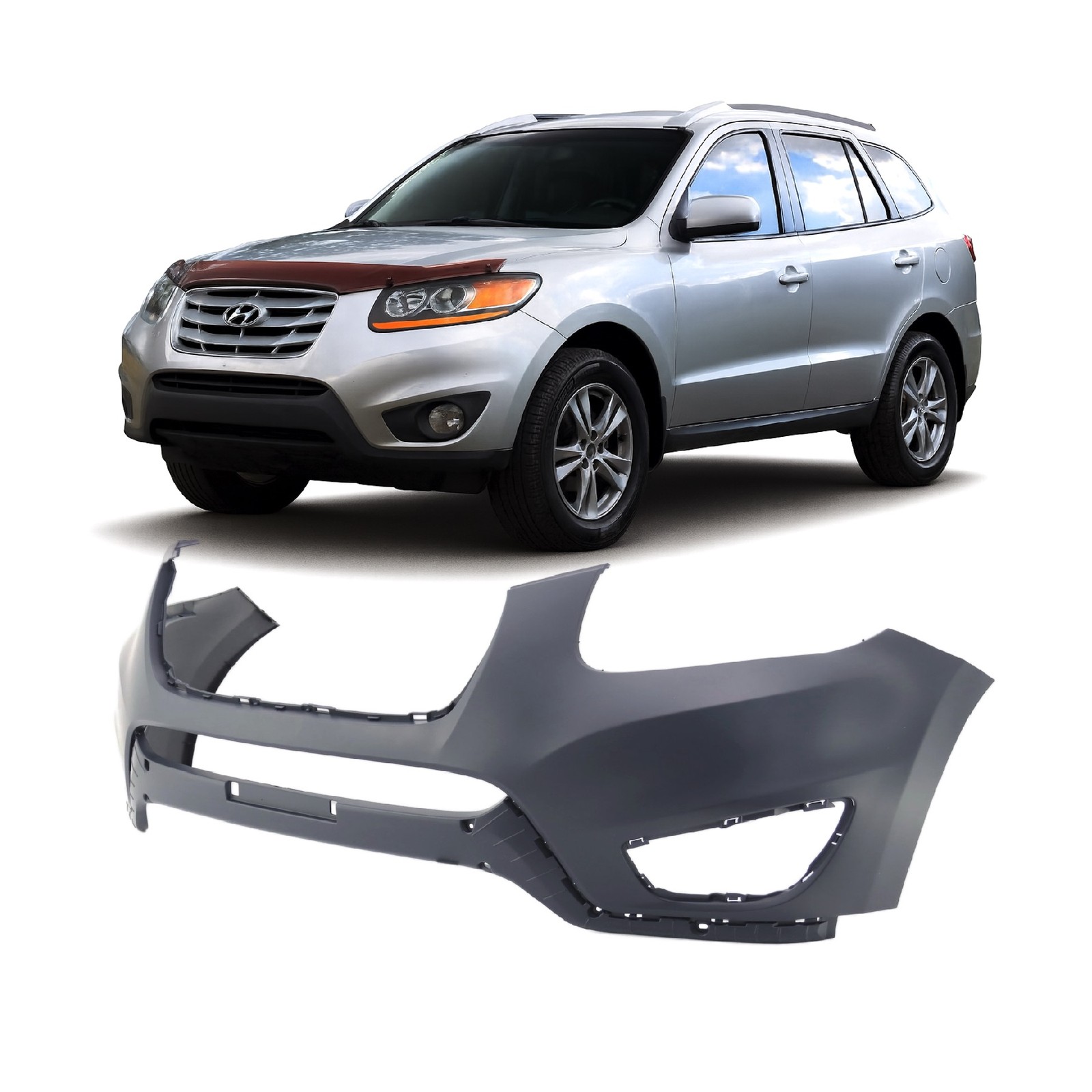 2010-2012 Hyundai Santa Fe Primed Front Bumper Cover HY1000181 865110W700