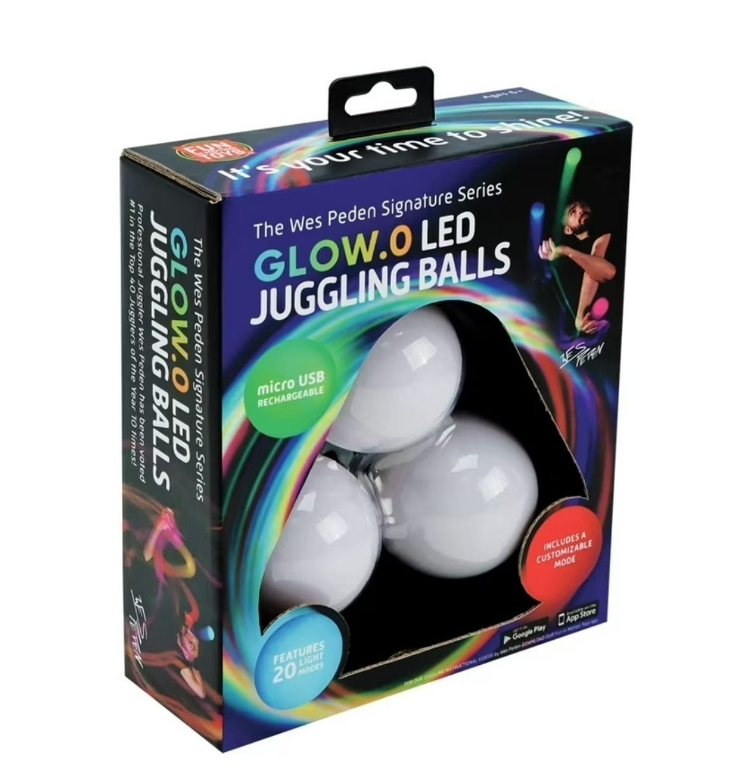 LED Juggling Balls Rechargeable Light Up NEW Wes Peden Signature Amazing