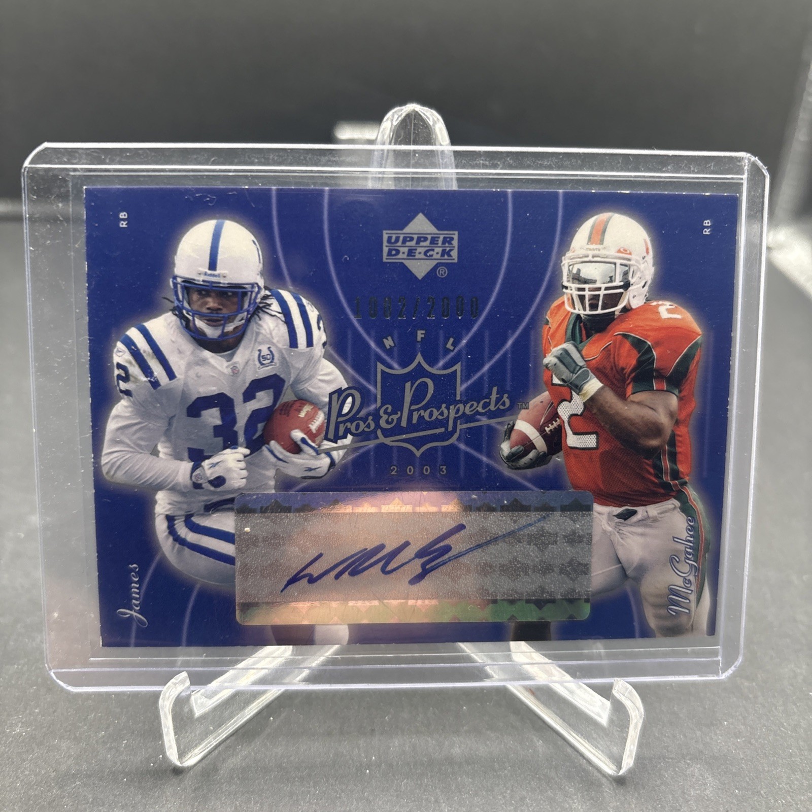 2003 Upper Deck Pros & Prospects Auto #143 Willis McGahee/Edgerrin James /2000