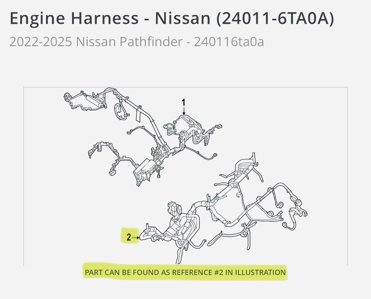 2022-2025 Nissan Pathfinder Wire Harness 2022-2025 Nissan Pathfinder Wire Harness