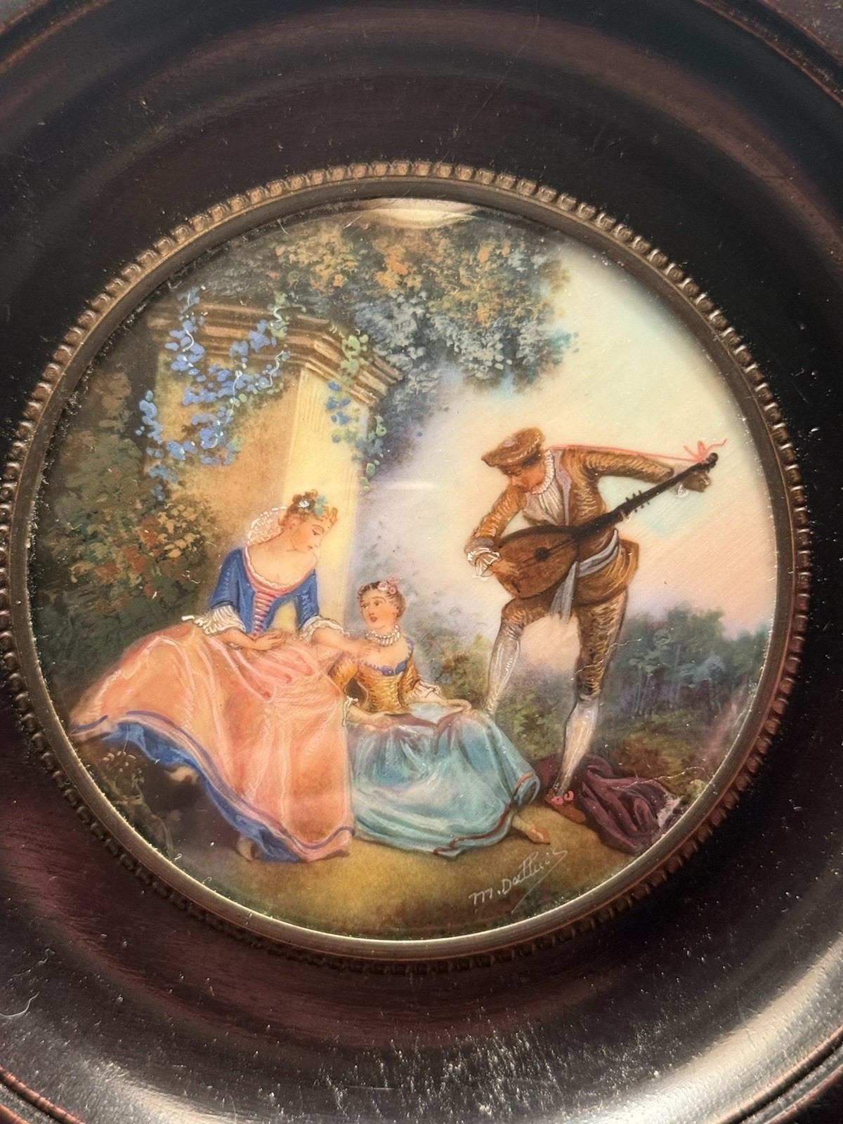 Miniature & Scene & Musician & Ladies & Antique