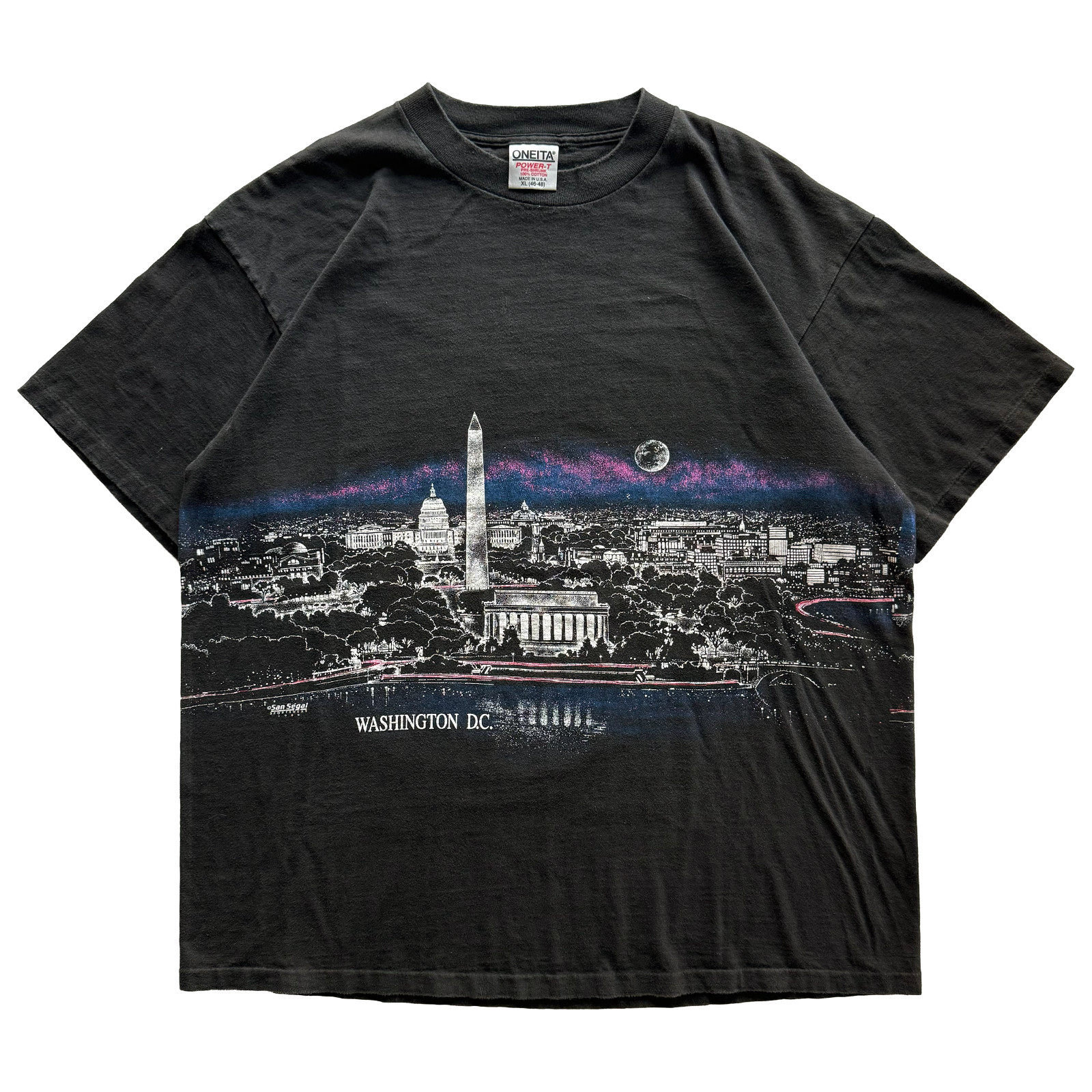 Vintage 1989 Washington DC Night Skyline USA America AOP Tee Size XL Oneita Vintage 1989 Washington DC Night Skyline USA America AOP Tee Size XL Oneita
