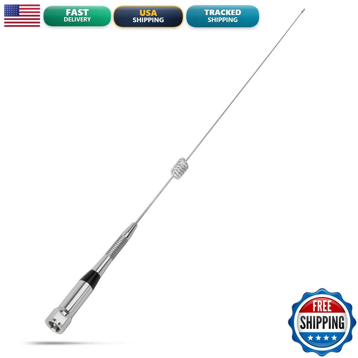 HYS VHF/UHF Dual-Band Antenna 31inch 200W UHF Male for Kenwood Uniden Midland