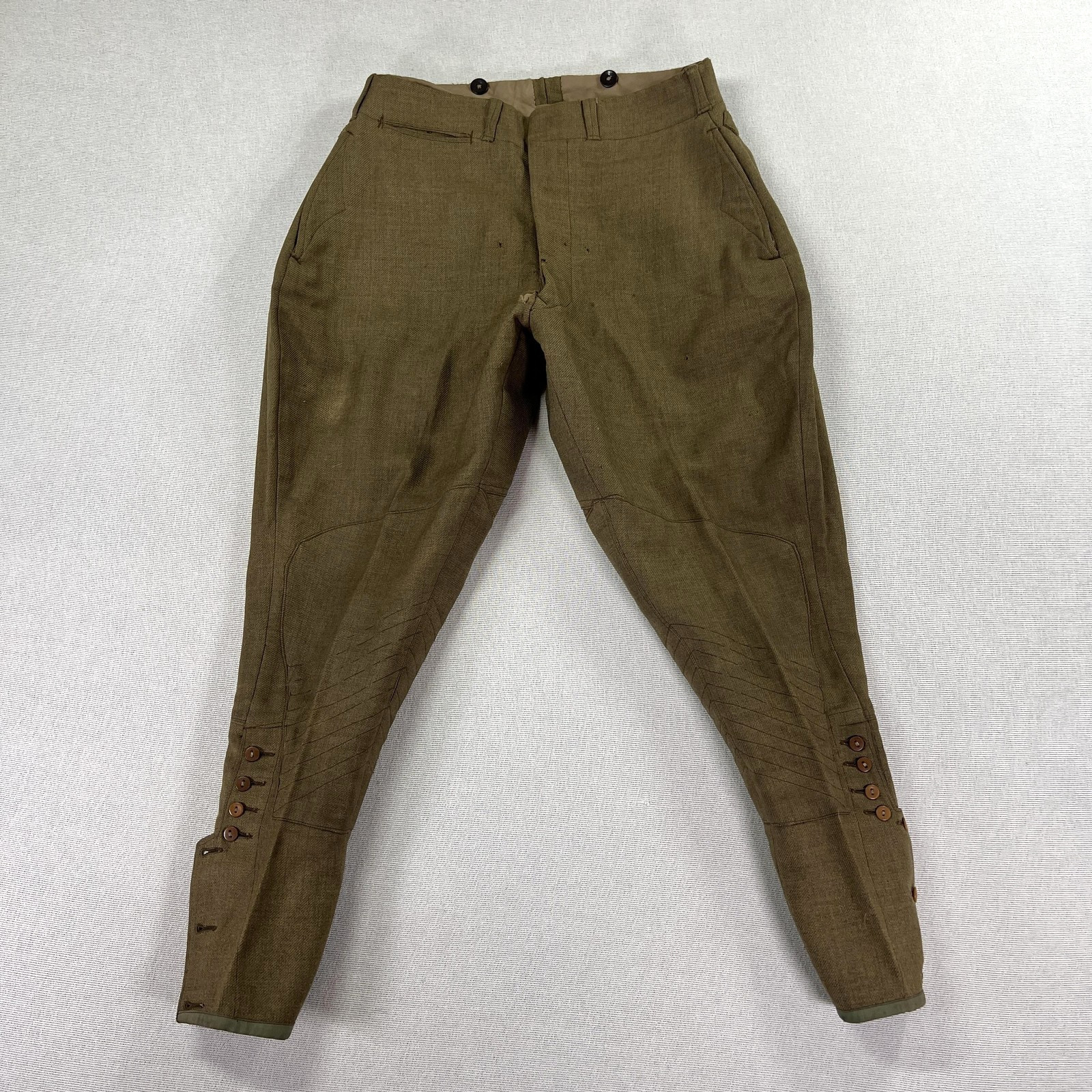Vintage 30s/40s Archival Military Breeches Pants Men 28x25 Wool Army Breeches
