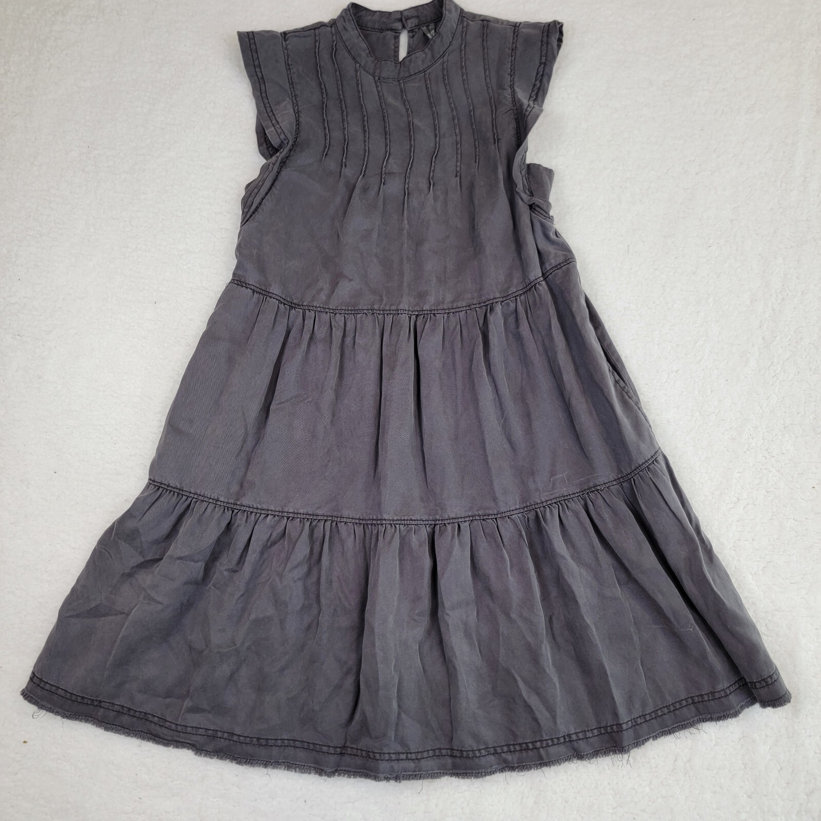 Anthropologie Women\'s Size XS Washed Gray Jenee Tiered Tunic Dress
