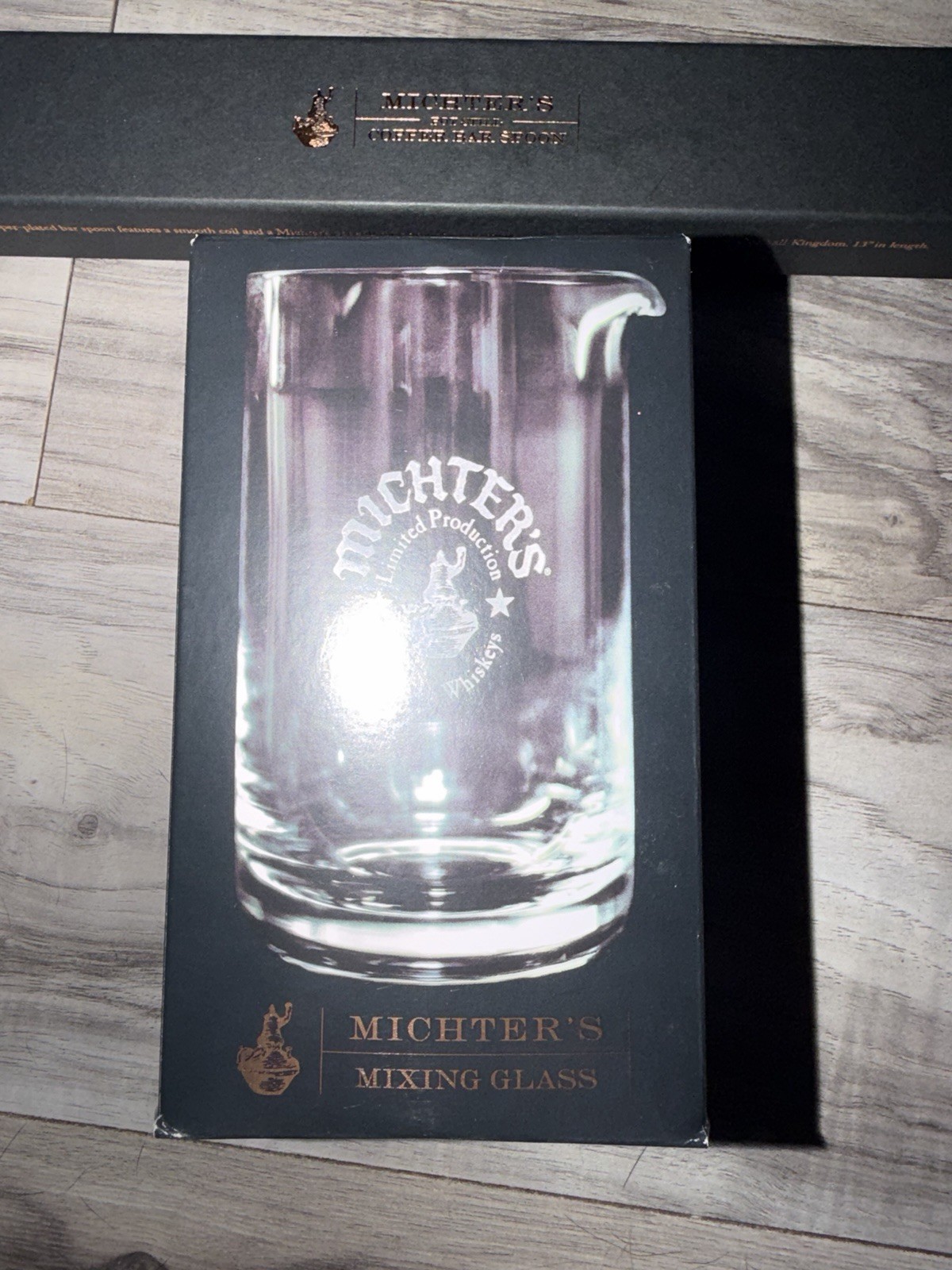 Michter\'s Bar Set, Mixing Glass And Cooper Spoon Rare