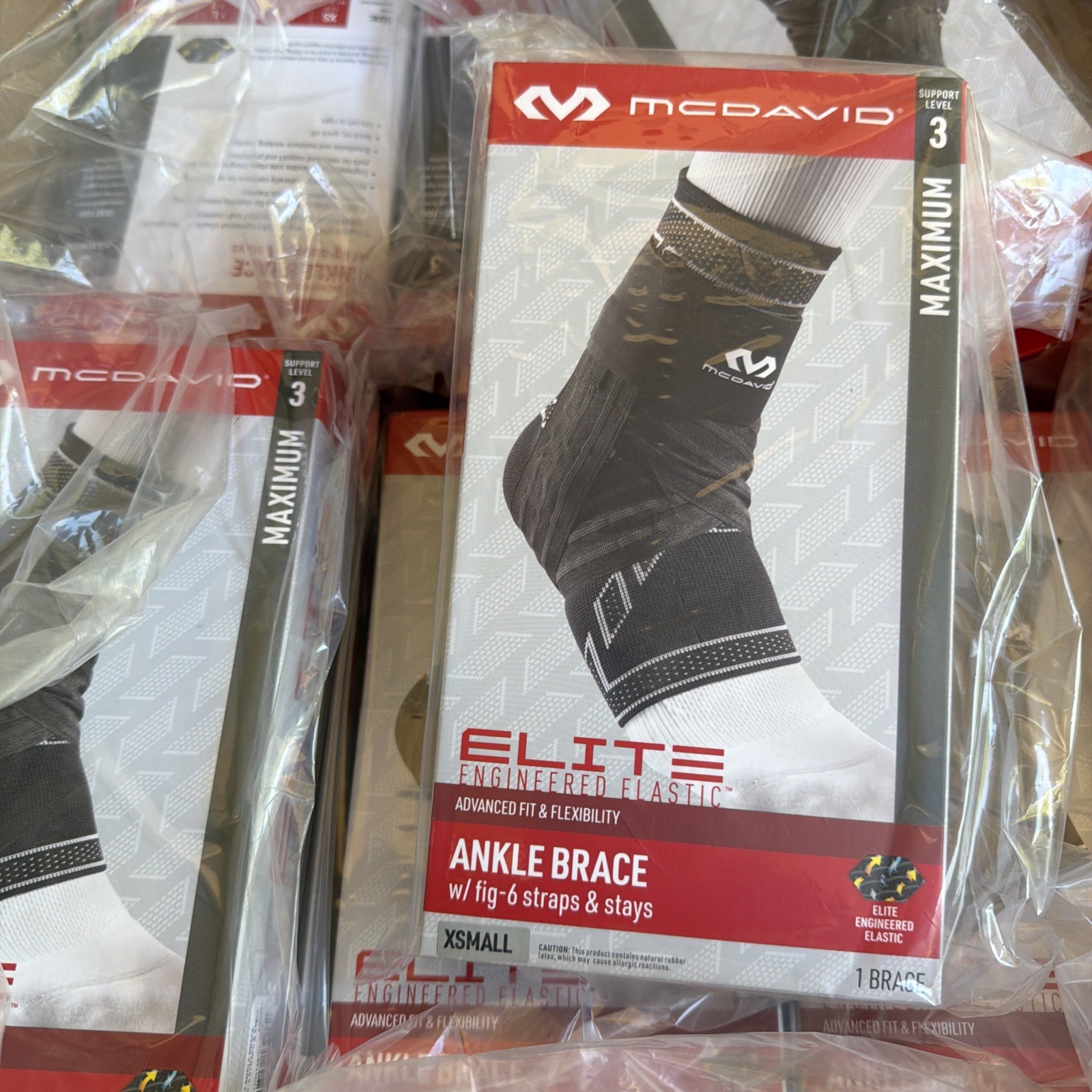 New McDavid elite ankle brace W/fig-six straps & stays level 3 Xsmall 7.5-8 New McDavid elite ankle brace W/fig-six straps & stays level 3 Xsmall 7.5-8