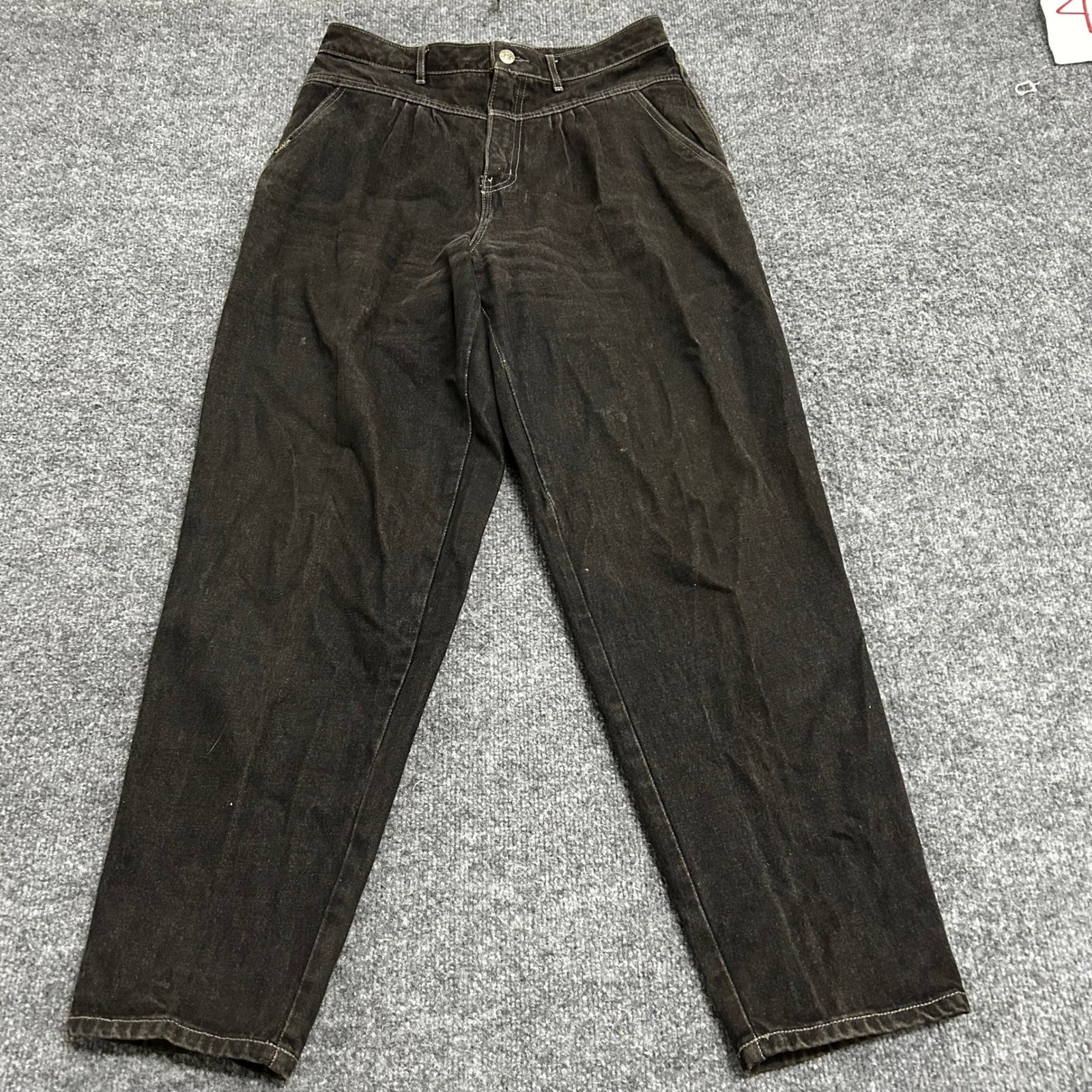 Sasson Jeans Womens Size 12 Black Cotton Vintage High Waisted Pleated Tapered Sasson Jeans Womens Size 12 Black Cotton Vintage High Waisted Pleated Tapered