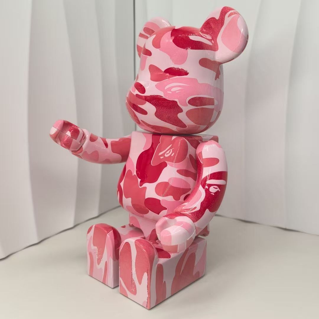 Bestselling Bearbrick 400% Red Camo Figure 11 Inches Living Room Desktop Decor