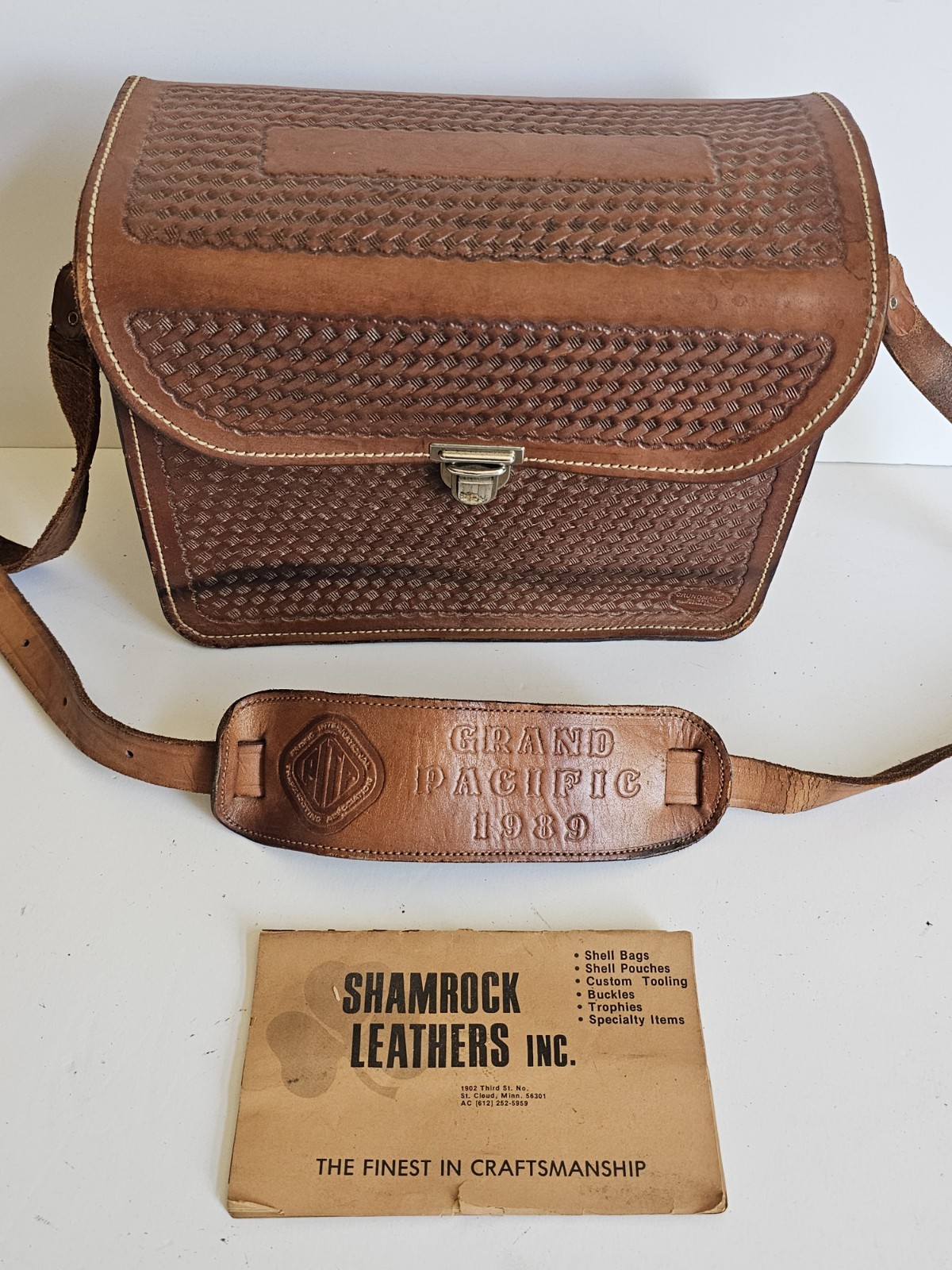 RARE Grand Pacific Railroad (PITA) Leather Shooting Satchel by Shamrock Leathers