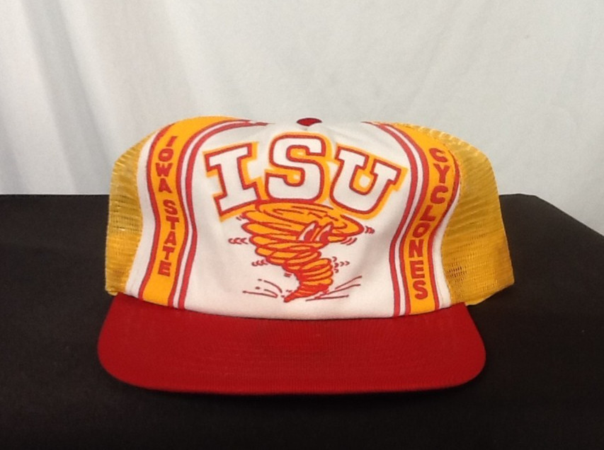 Vintage 80’s Iowa State Cyclones SnapBack Trucker Hat Mesh USA Made Cy Hawk