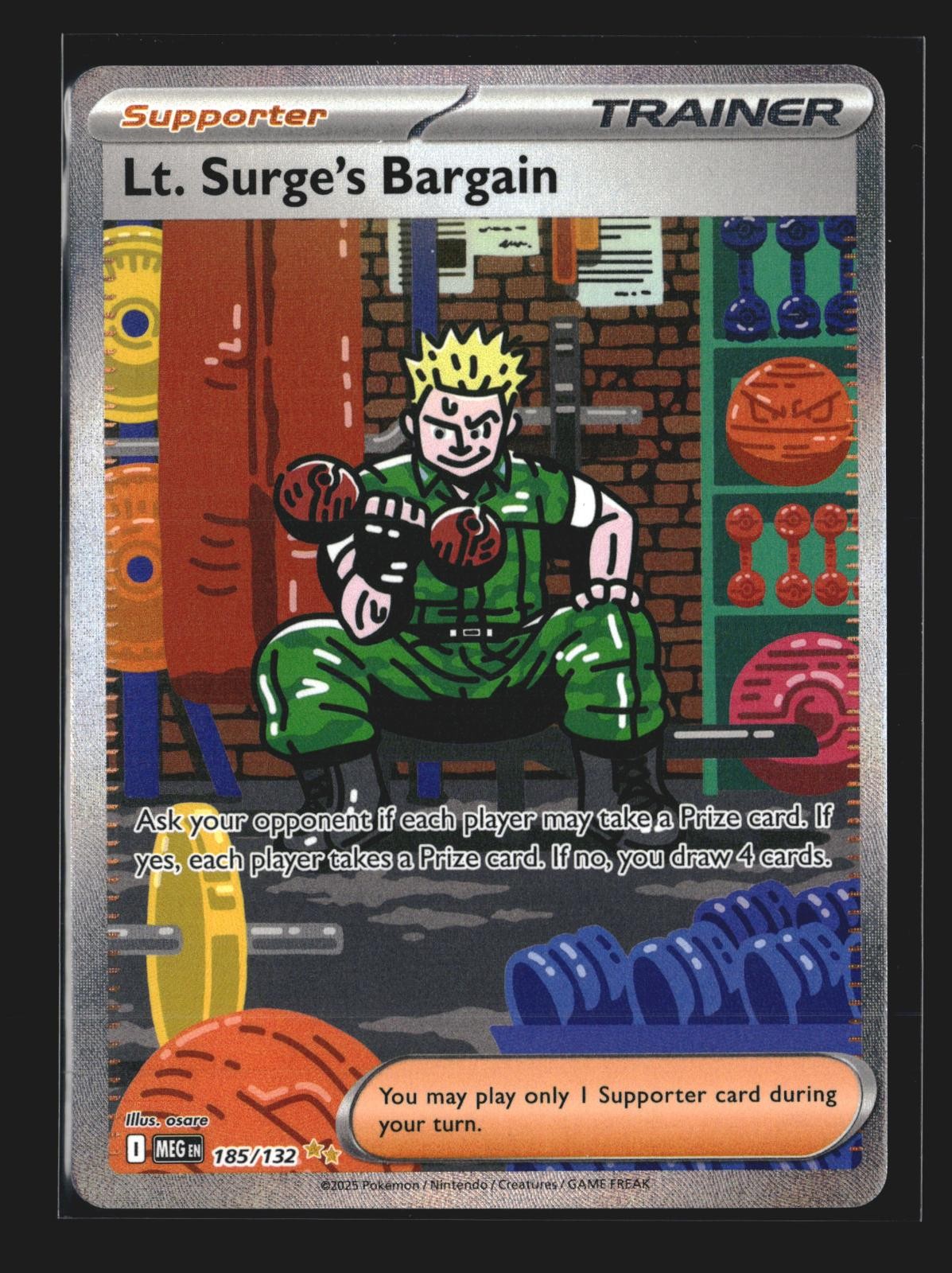 Lt. Surge\'s Bargain 185/132 Holo MEG Mega Evolution osare NM