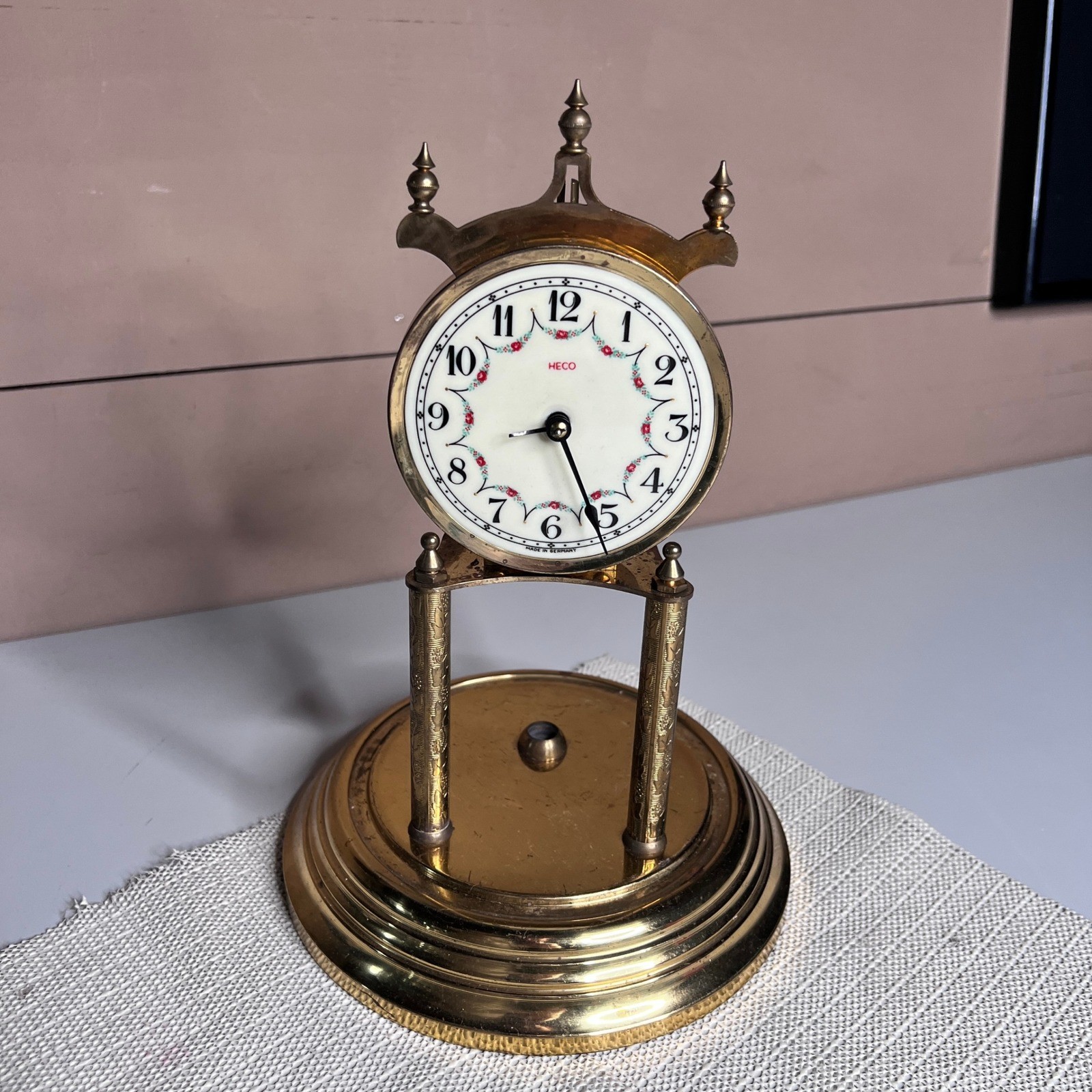 Vintage HECO West Germany Anniversary Clock Henry Coehler Brass For Parts