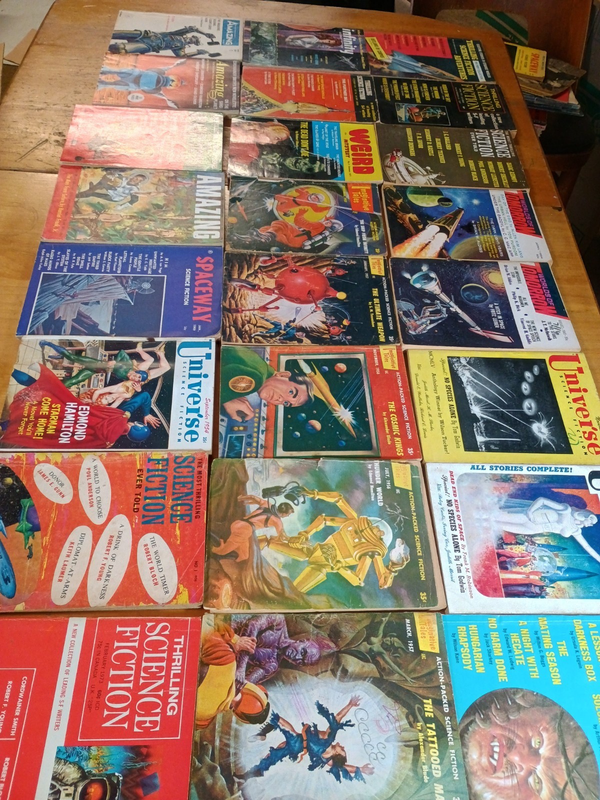 25 Pulp Science Fiction Magazines Including Amazing Stories And Weird Mystery...