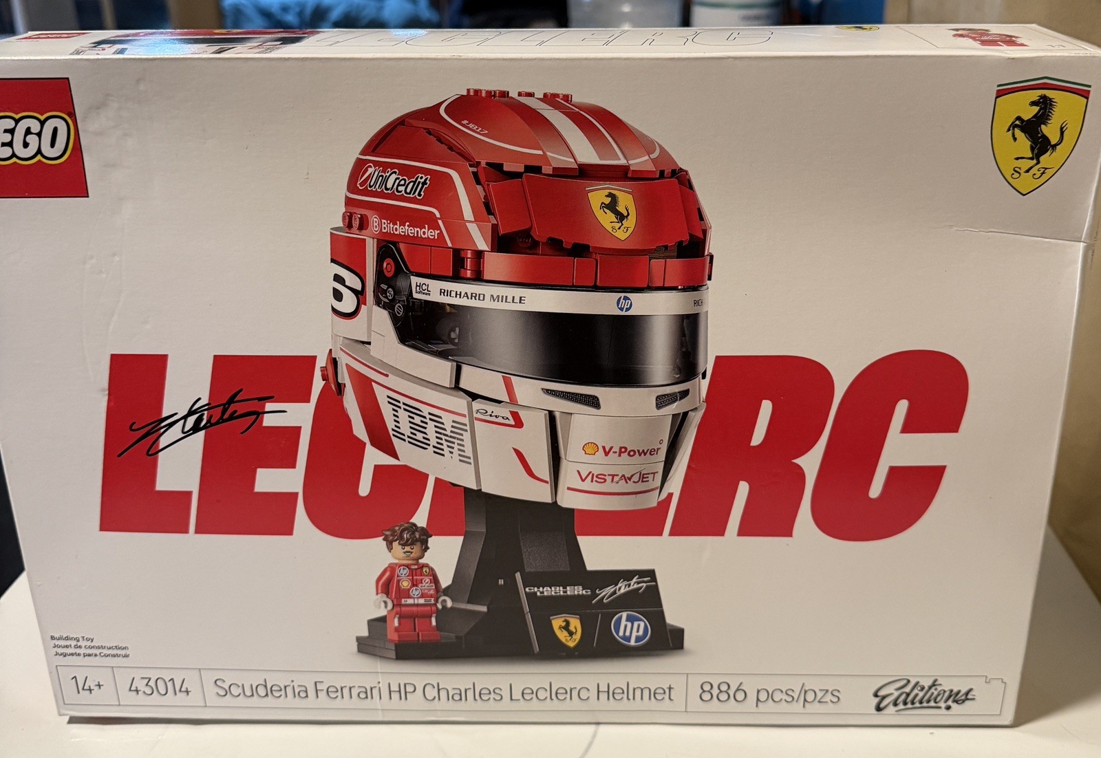 LEGO Editions Scuderia Ferrari HP Charles Leclerc Helmet, Ages 14+, 43014 NEW LEGO Editions Scuderia Ferrari HP Charles Leclerc Helmet, Ages 14+, 43014 NEW