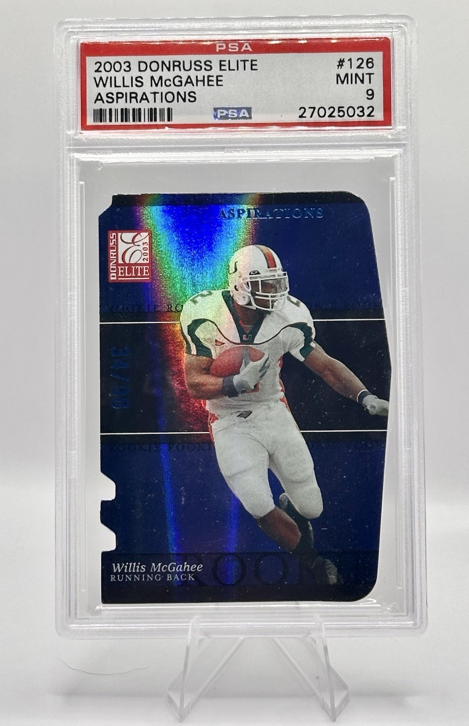2003 Donruss Elite - Rookie Willis McGahee #126 Aspirations PSA 9 MINT