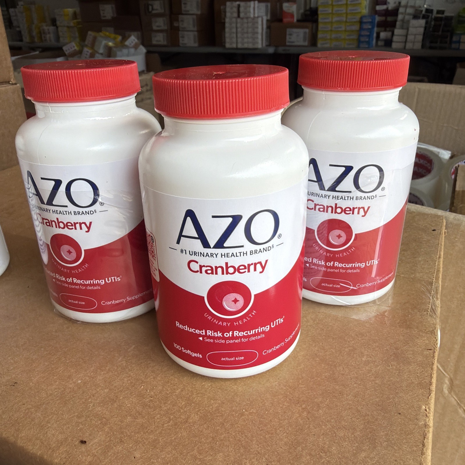 3 Pack AZO Cranberry Urinary Tract Health Dietary Supplement 100ct Exp. 09/27+