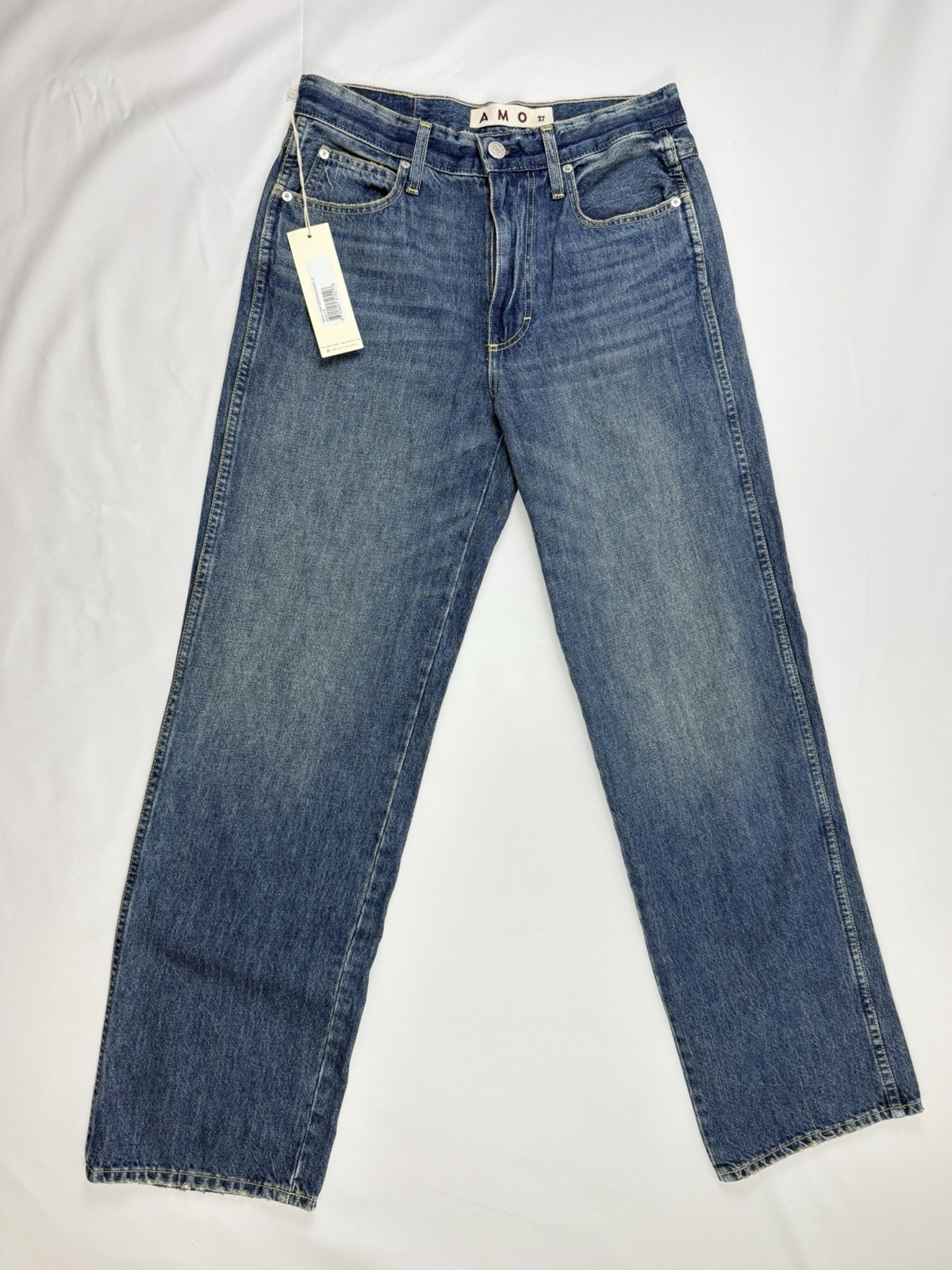 AMO Annette Jeans 27 Persuasion High Rise Straight Leg Denim NWT Made USA