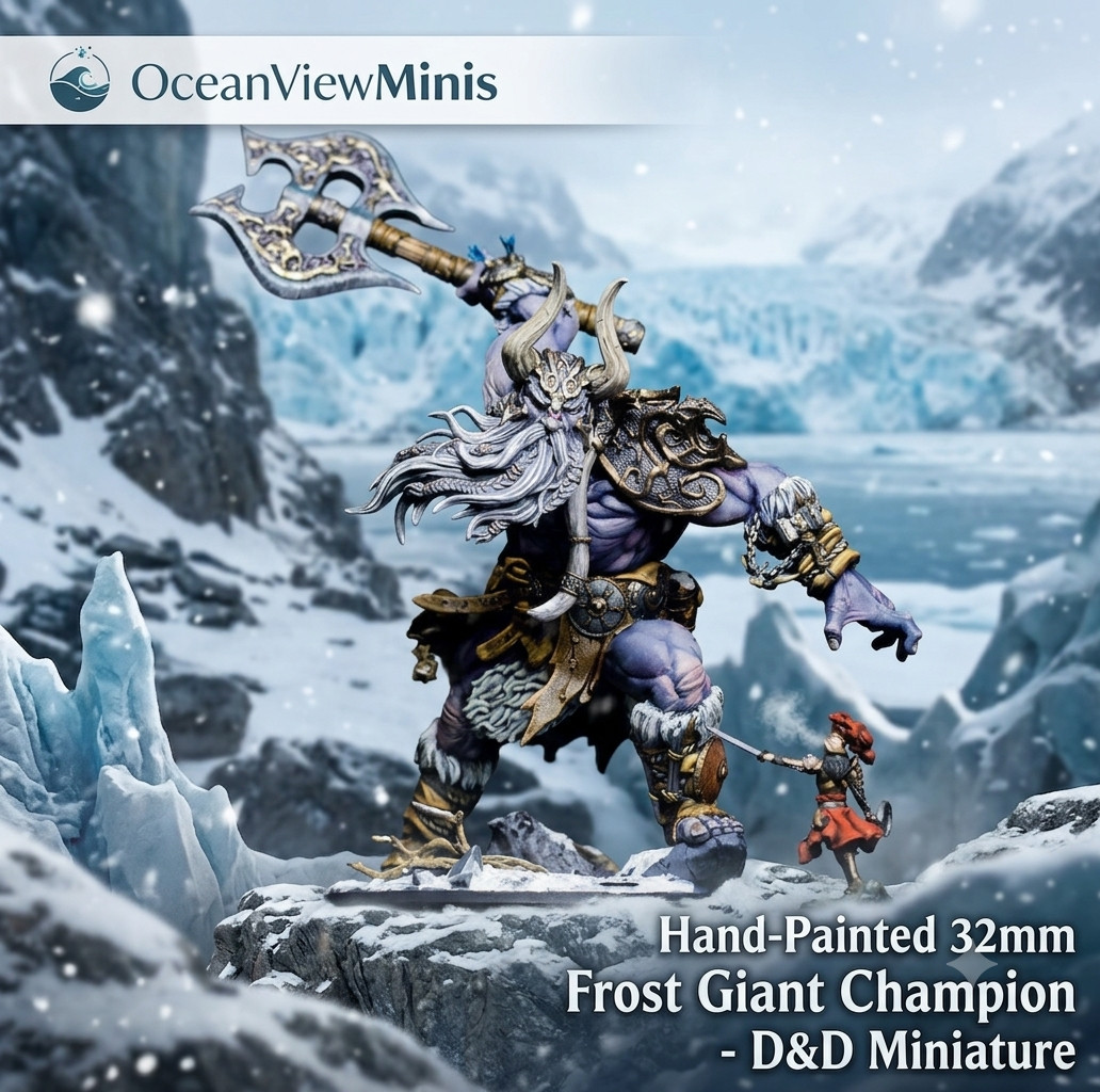 Pro Painted 32mm Frost Giant Mini | Boss Monster D&D RPG Tabletop Miniature Pro Painted 32mm Frost Giant Mini | Boss Monster D&D RPG Tabletop Miniature