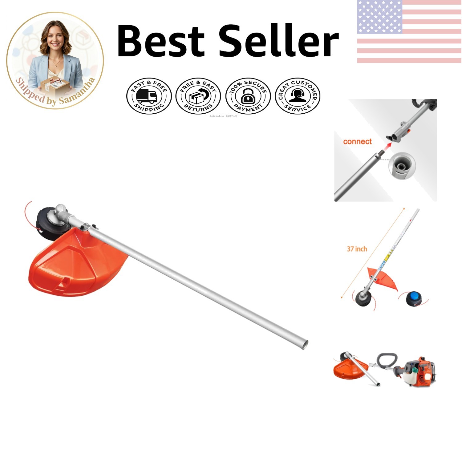 Gabasinove 18-Inch Gas-Powered Trimmer Attachment for Husqvarna 122LK, 330LK