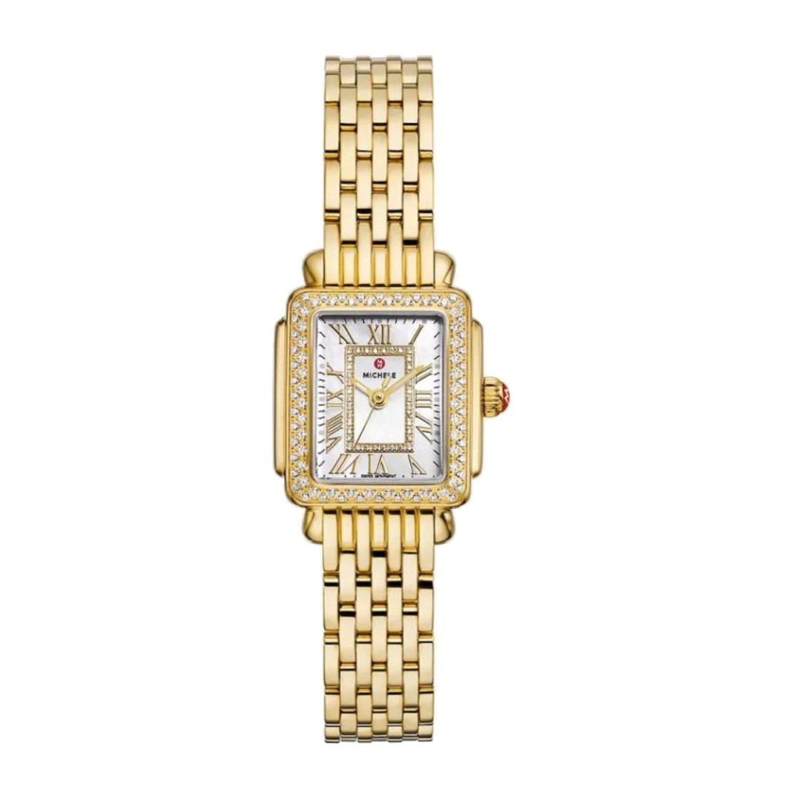 Michele Women's Deco Madison Mini White MOP Dial Quartz Watch MWW06D000173