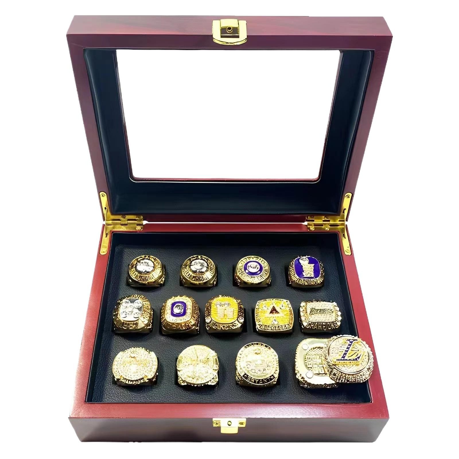Los Angeles Lakers Kobe Bryant &Lebron James 13 Championship Rings Set with Box