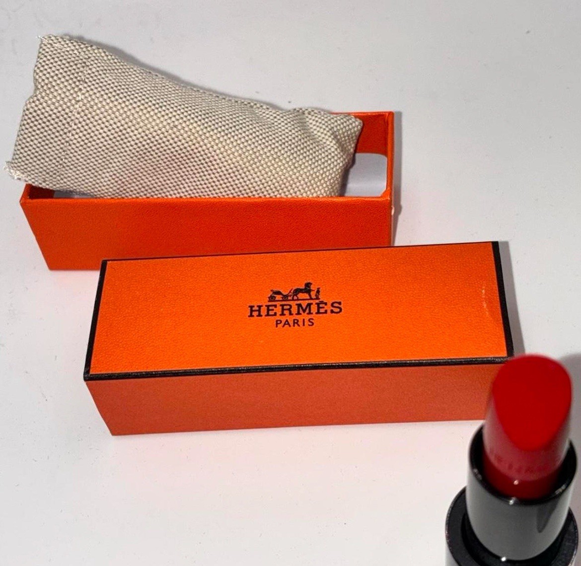 HERMÈS Rouge Hermès Satin Lipstick Stick, Red Shade, Rouge Amazone # 75