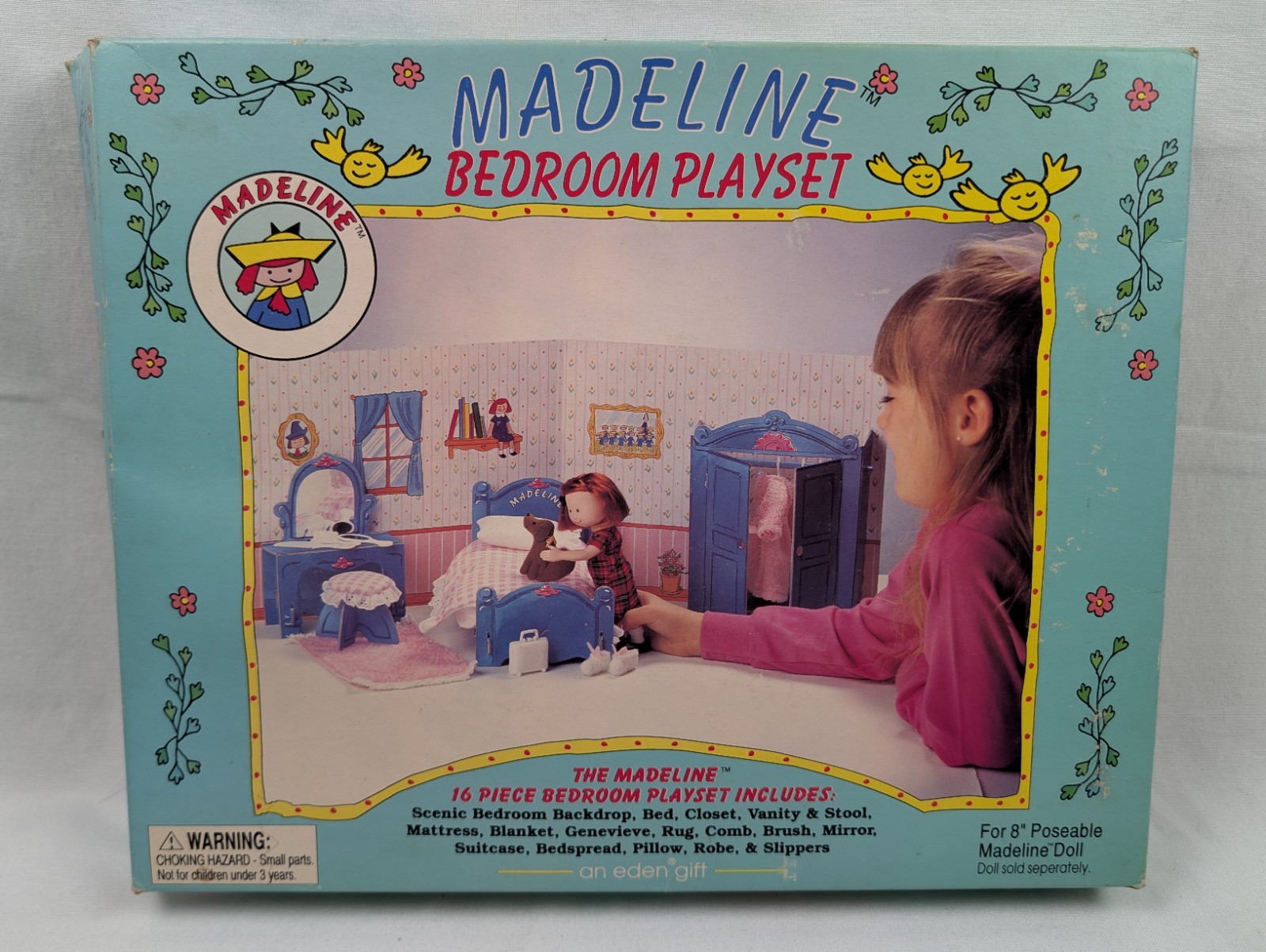 Vintage 1996 Madeline Bedroom Playset Eden 16 Piece #33355 NEW Open Box