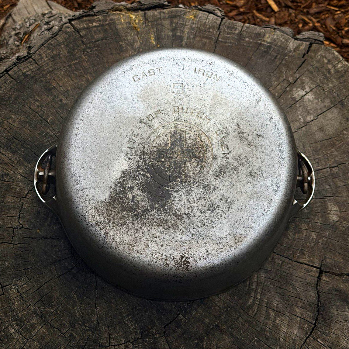 Vintage Griswold No. 9 Large Block Logo Chrome Plated Cast Iron Dutch Oven 1279 Vintage Griswold No. 9 Large Block Logo Chrome Plated Cast Iron Dutch Oven 1279