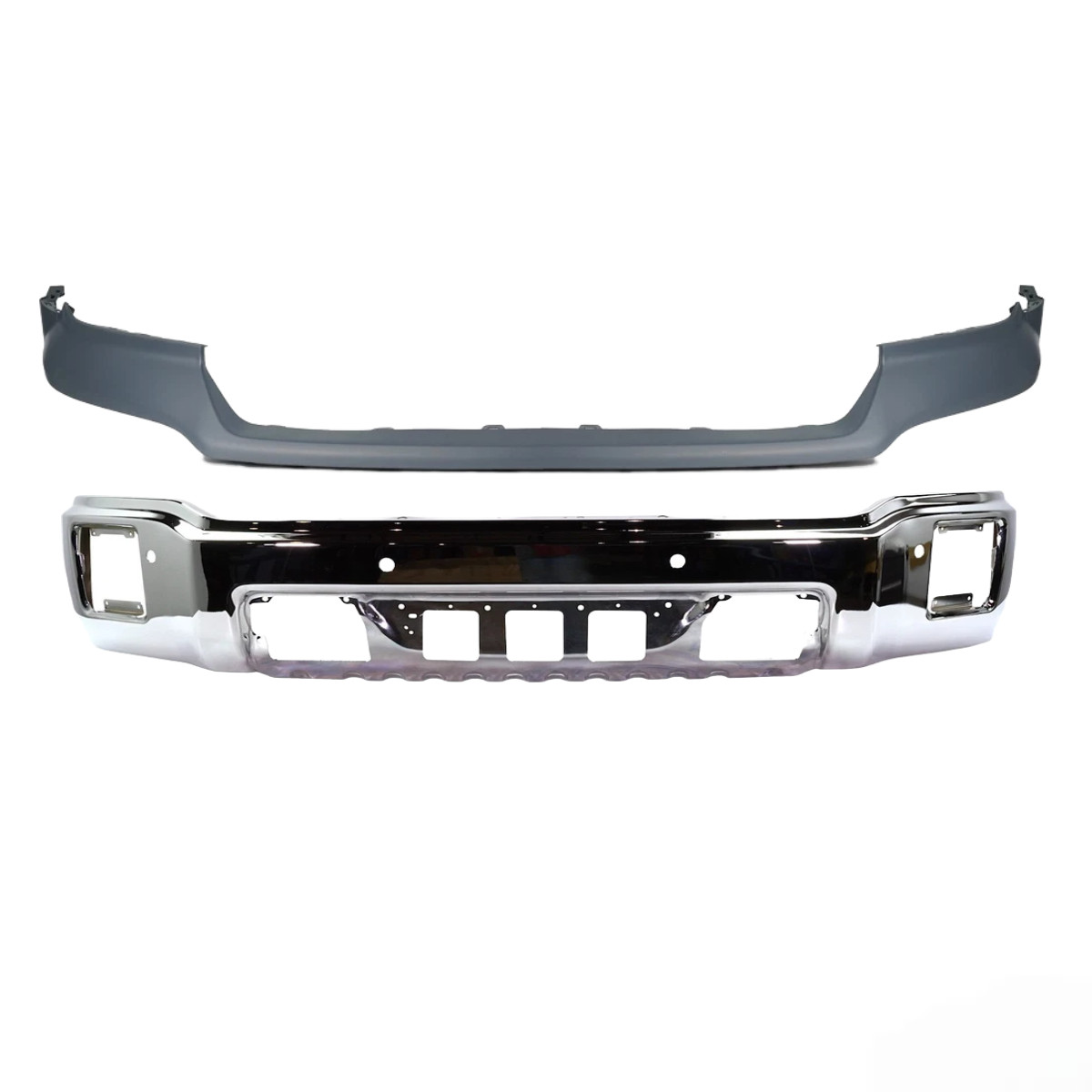For 14-15 GMC Sierra 1500 Front Bumper Face Bar W/Sensor Hole&Upper Bumper Cover For 14-15 GMC Sierra 1500 Front Bumper Face Bar W/Sensor Hole&Upper Bumper Cover