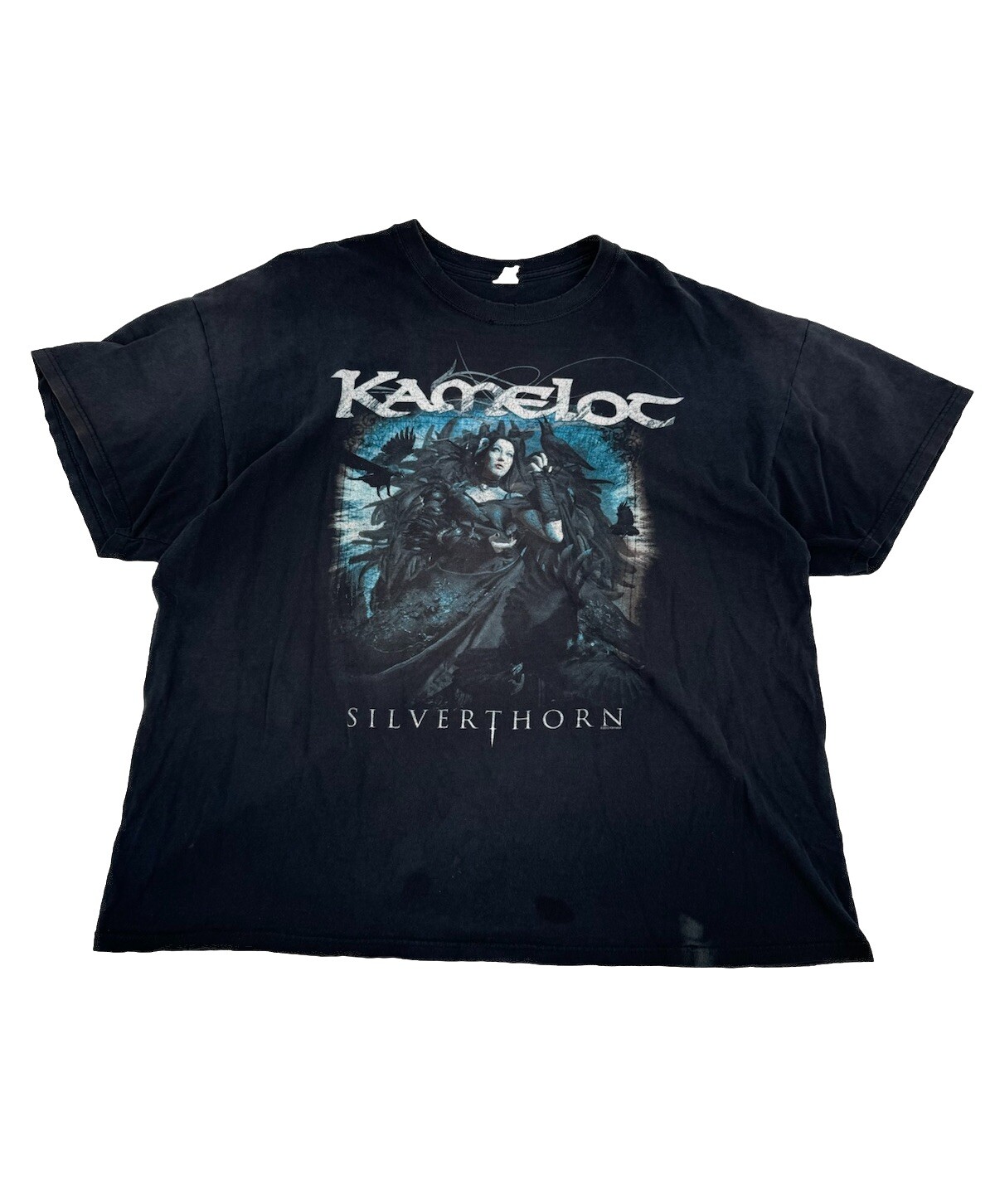 Kamelot Silverthorn 2013 North American Tour Double Sided Faded Black Shirt 2XL